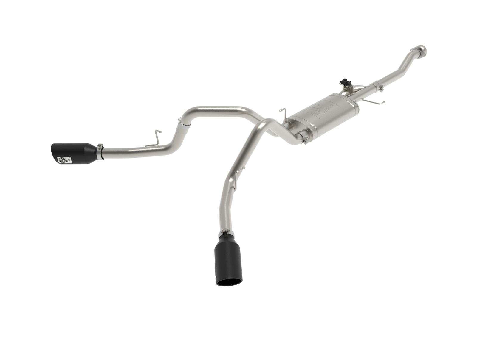 AFE 49-33129-B Gemini XV 3 IN 304 Stainless Steel Cat-Back Exhaust System w/ Cut-Out Black