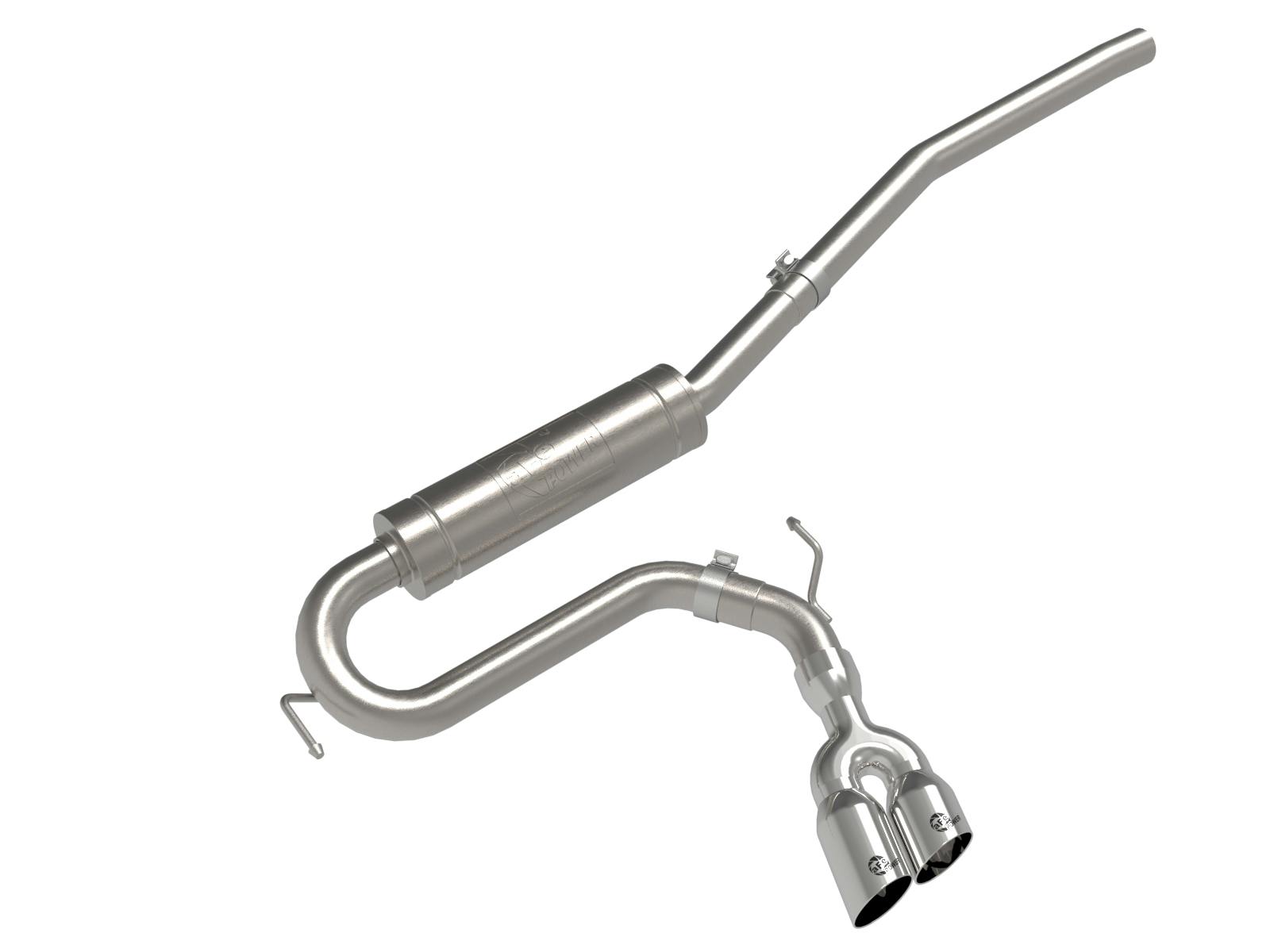 AFE 49-33144-P Rebel Series 2-1/2 IN 304 Stainless Steel Cat-Back Exhaust w/ Polished Tip