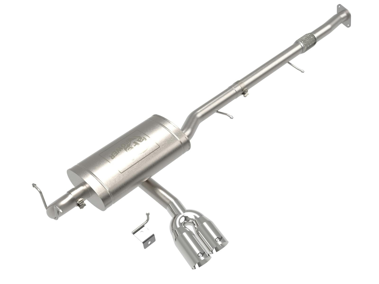 AFE 49-34142-P Rebel Series 3 IN 304 Stainless Steel Cat-Back Exhaust System w/Polished Tip