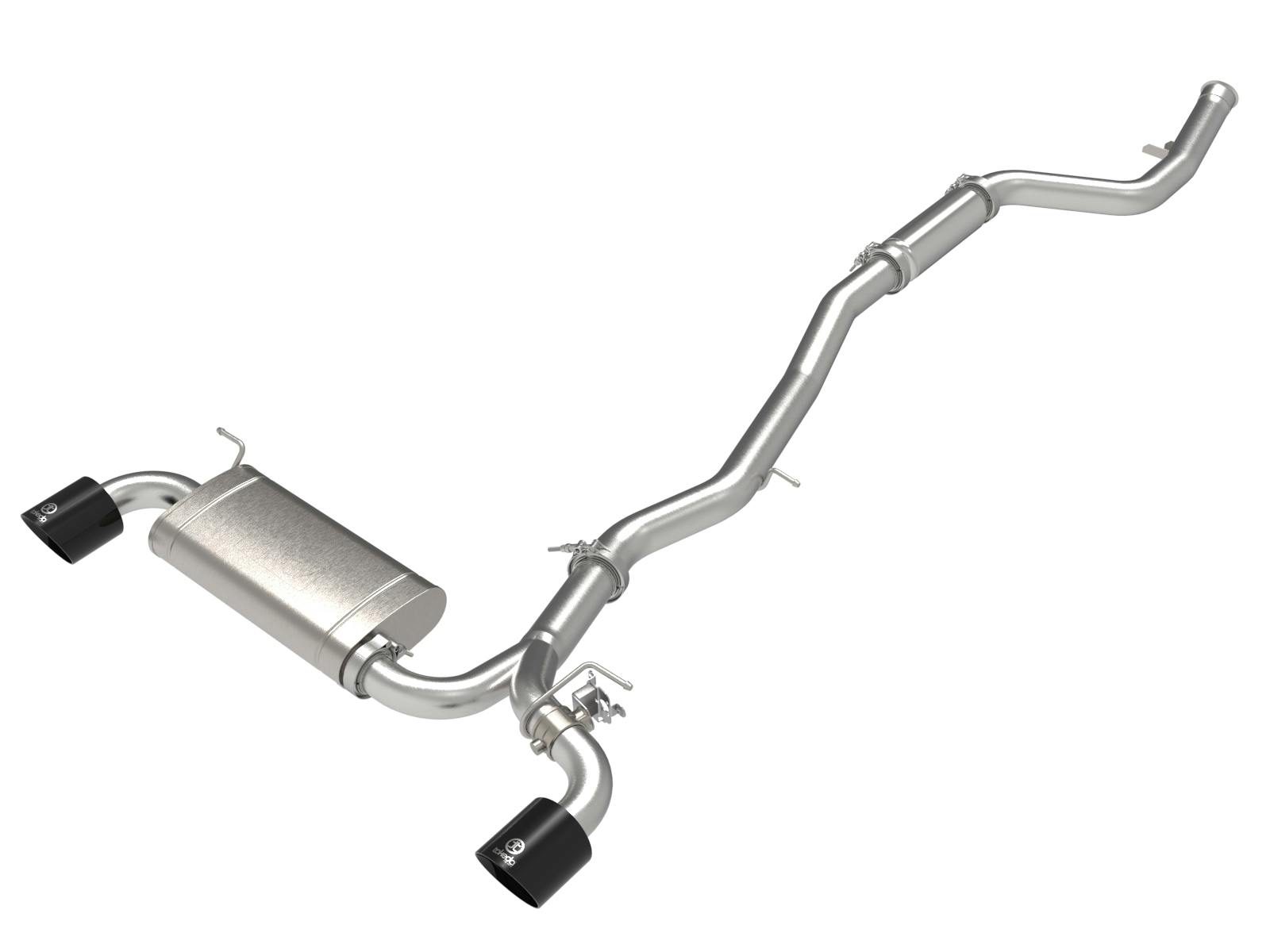 AFE 49-36050-B Takeda 3 IN to 2-1/2 IN 304 Stainless Steel Cat-Back Exhaust System w/ Black T