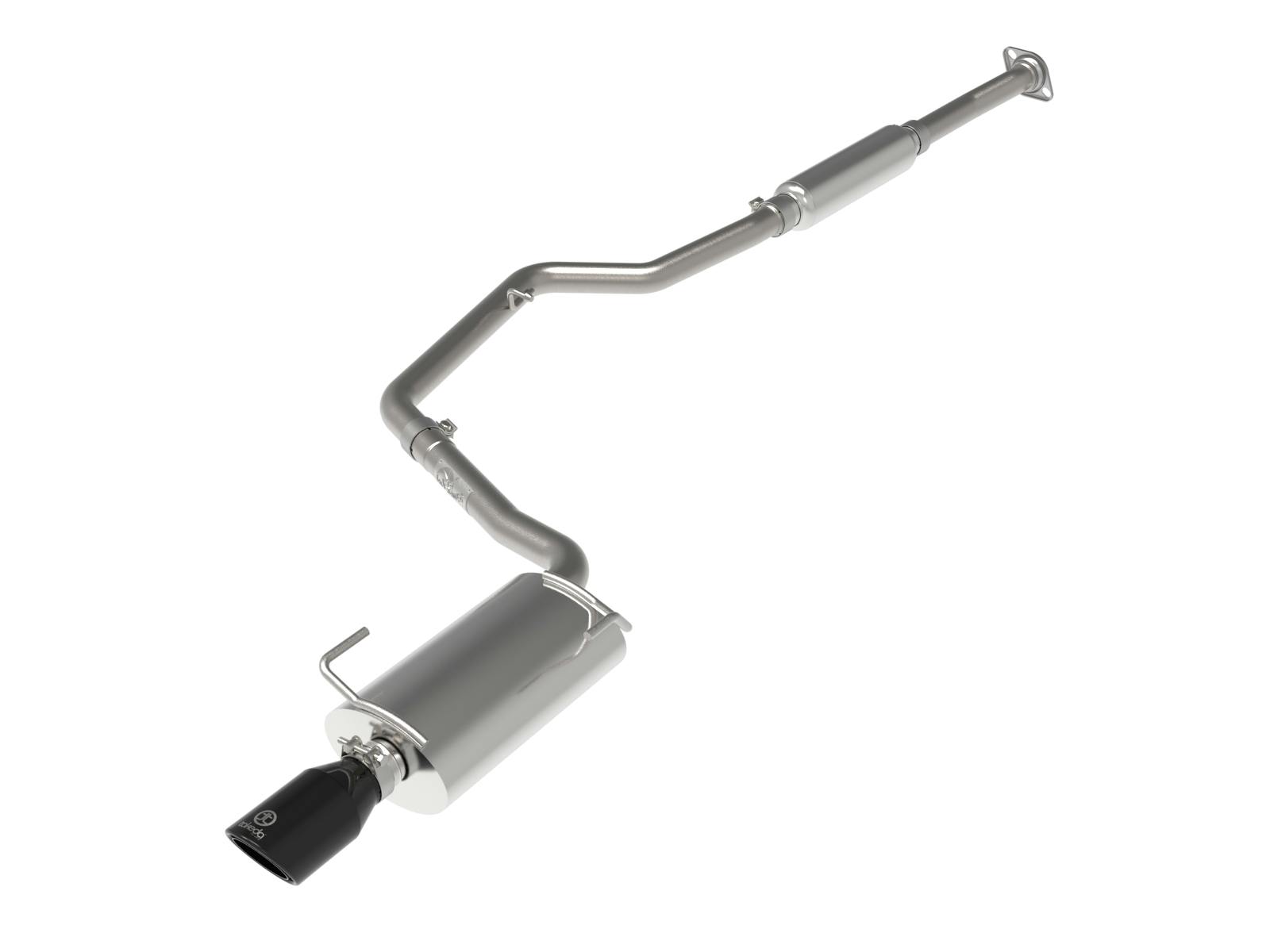 AFE 49-36052-B Takeda 2-1/4 IN 304 Stainless Steel Cat-Back Exhaust System w/Black Tip