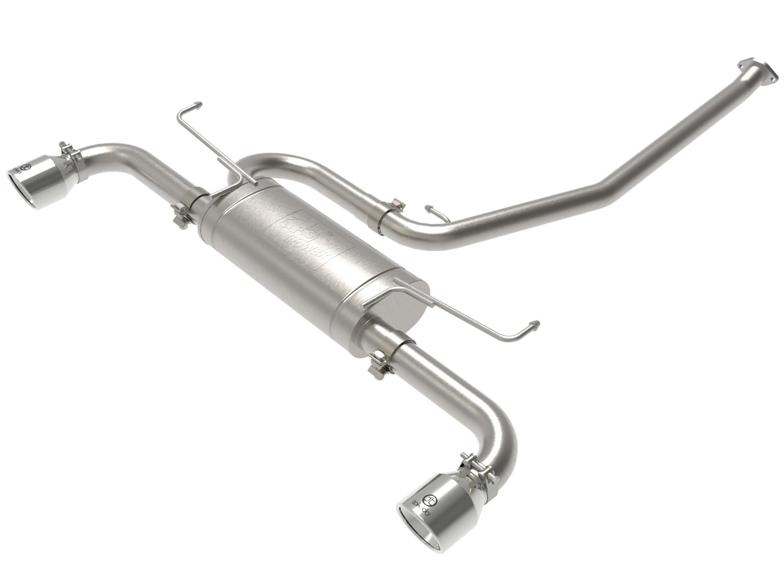 AFE 49-36053-P Takeda 2-1/4 IN to 2-1/2 IN 304 Stainless Steel Cat-Back Exhaust w/ Polished T