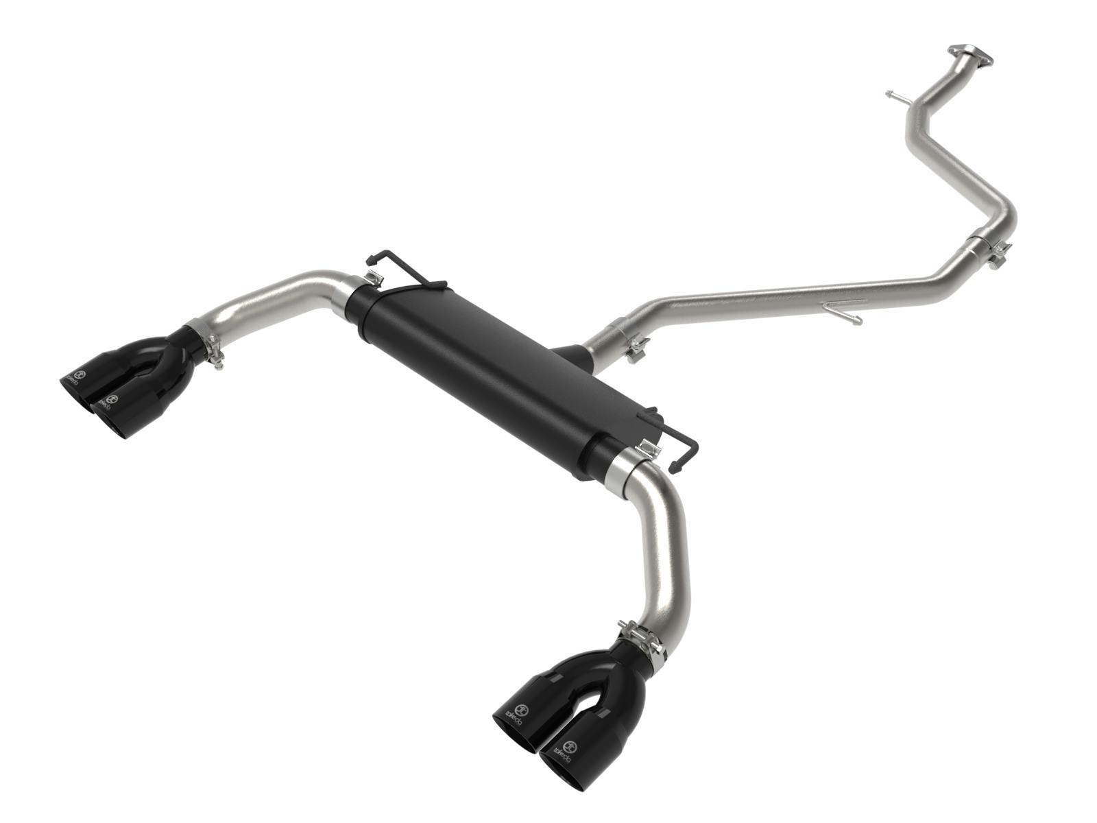 AFE 49-36054-B Takeda 2 IN to 2-1/2 IN 304 Stainless Steel Cat-Back Exhaust w/ Black Tip