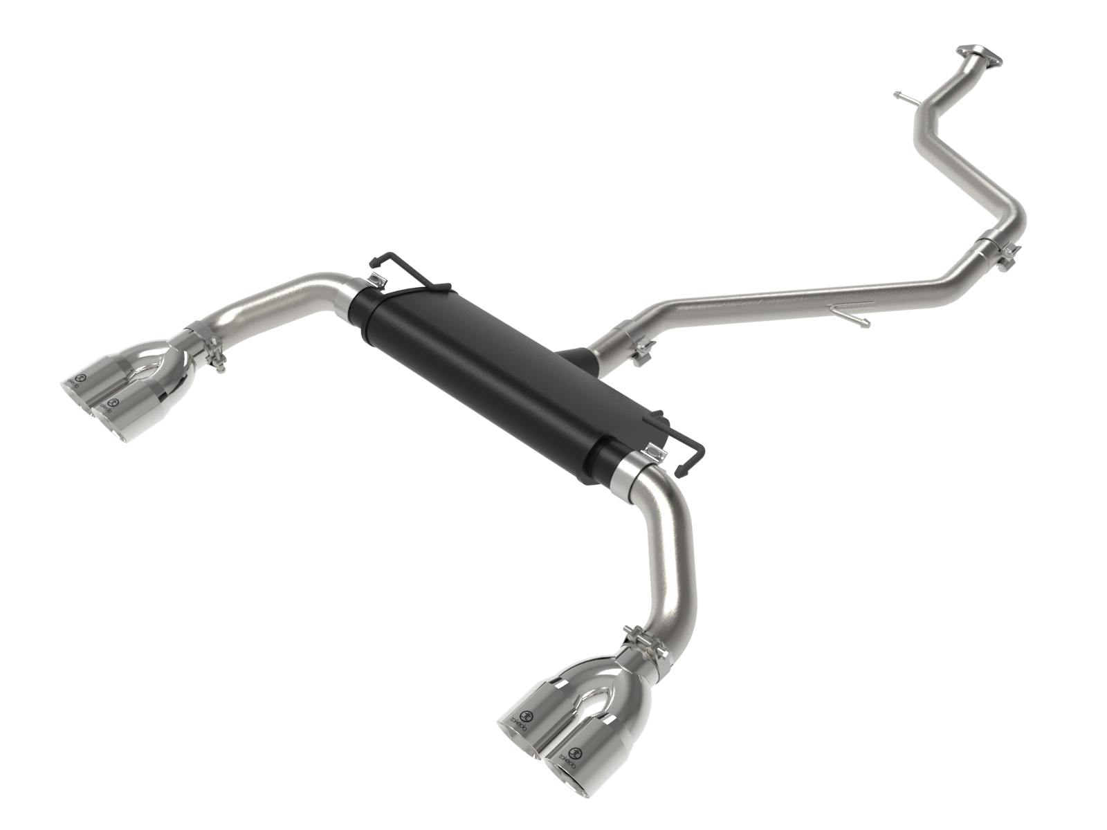 AFE 49-36054-P Takeda 2 IN to 2-1/2 IN 304 Stainless Steel Cat-Back Exhaust w/ Polished Tip