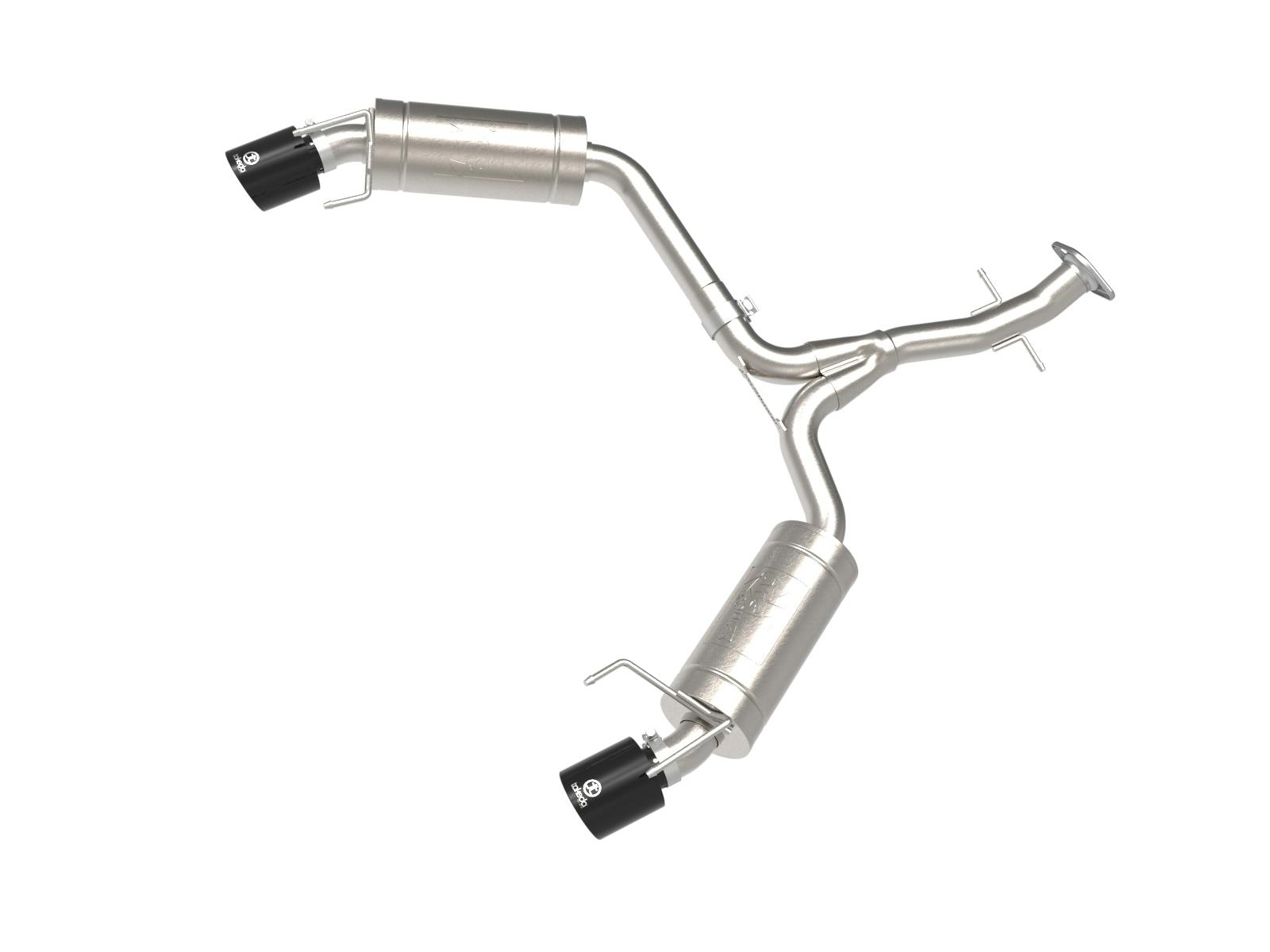 AFE 49-36055-B Takeda 2-1/2 IN 304 Stainless Steel Axle-Back Exhaust System w/ Black Tip