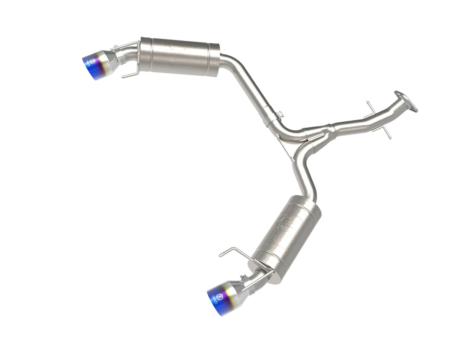 AFE 49-36055-L Takeda 2-1/2 IN 304 Stainless Steel Axle-Back Exhaust System w/ Blue Tip