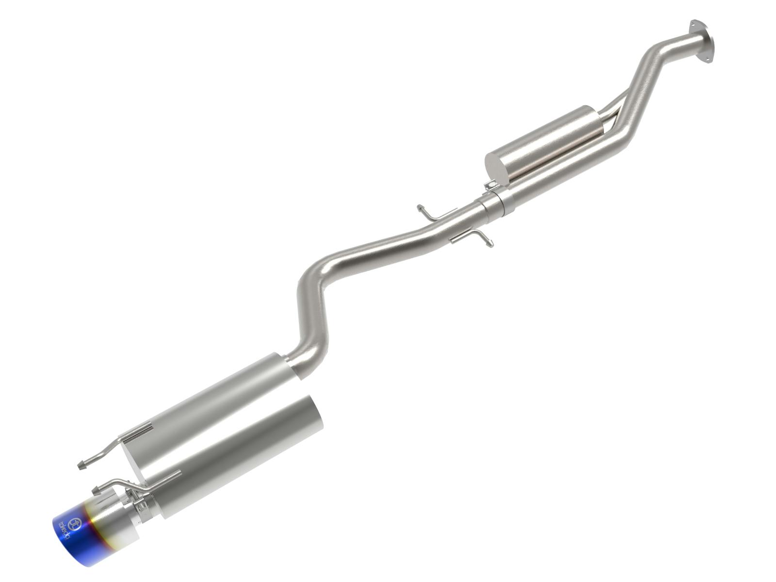 AFE 49-36058-L Takeda 2-1/2 IN 304 Stainless Steel Cat-Back Exhaust System w/ Blue Tip