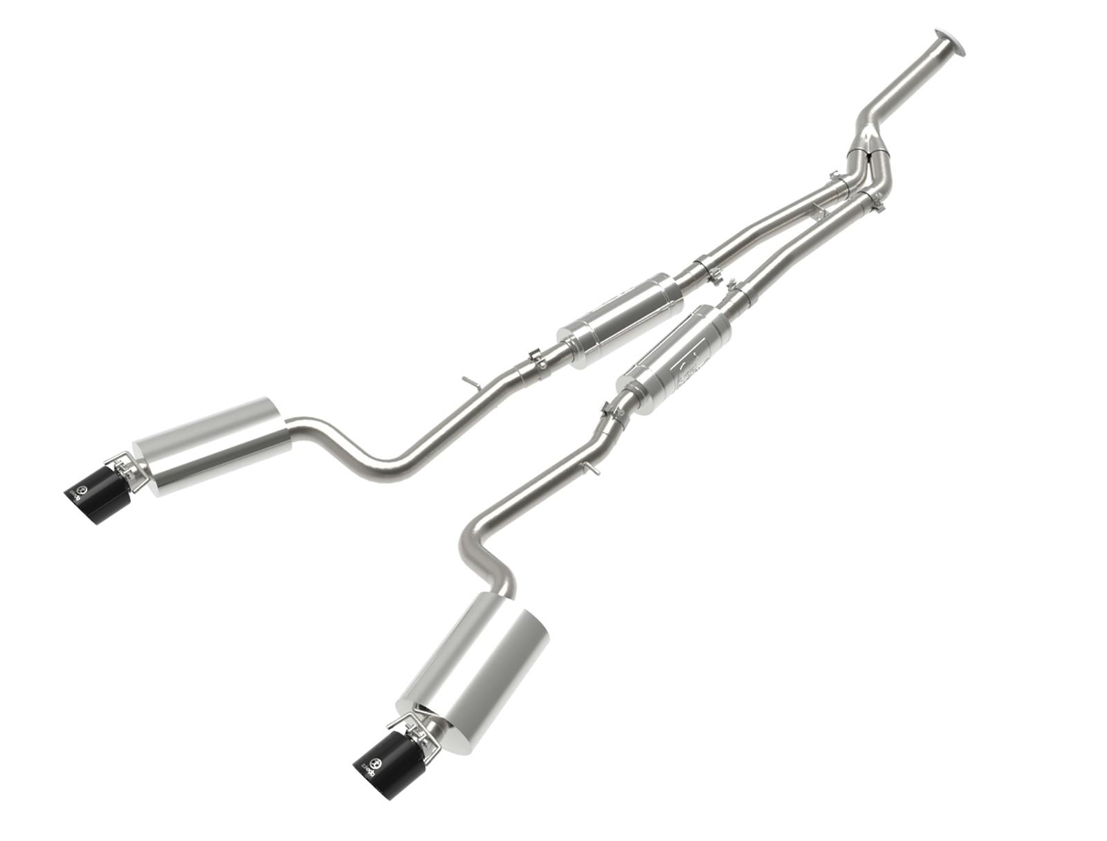 AFE 49-36059-B Takeda 3 IN to 2-1/2 IN 304 Stainless Steel Cat-Back Exhaust System w/ Black T