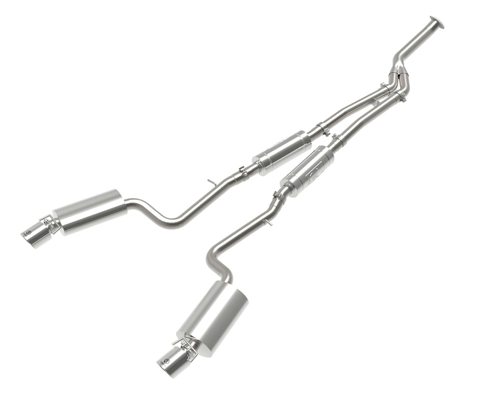 AFE 49-36059-P Takeda 3 IN to 2-1/2 IN 304 Stainless Steel Cat-Back Exhaust System w/Polish T