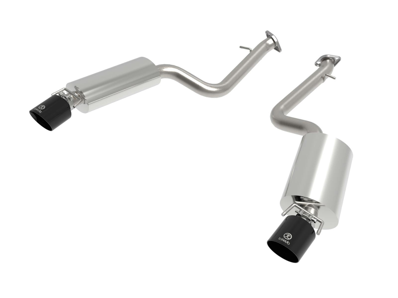AFE 49-36060-B Takeda 2-1/2 IN 304 Stainless Steel Axle-Back Exhaust System w/ Black Tip
