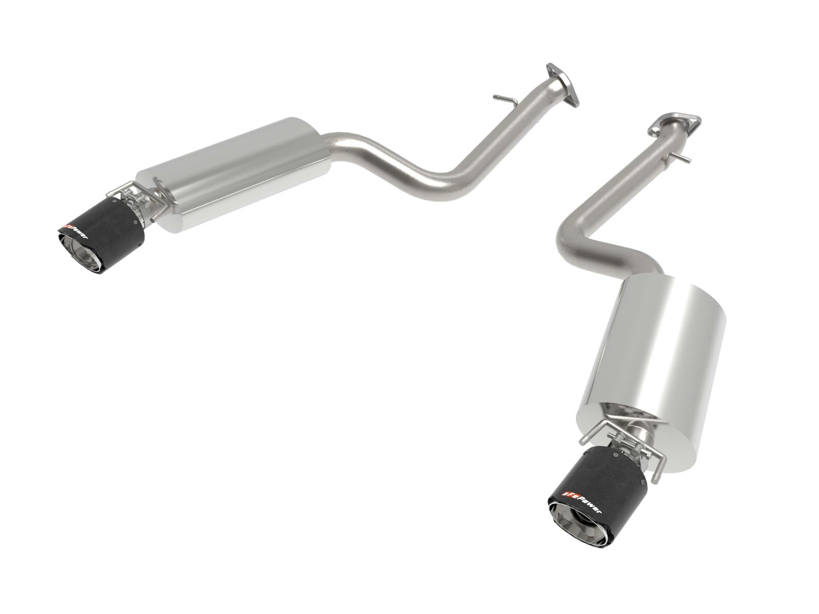 AFE 49-36060-C Takeda 2-1/2 IN 304 Stainless Steel Axle-Back Exhaust System Carbon Fiber