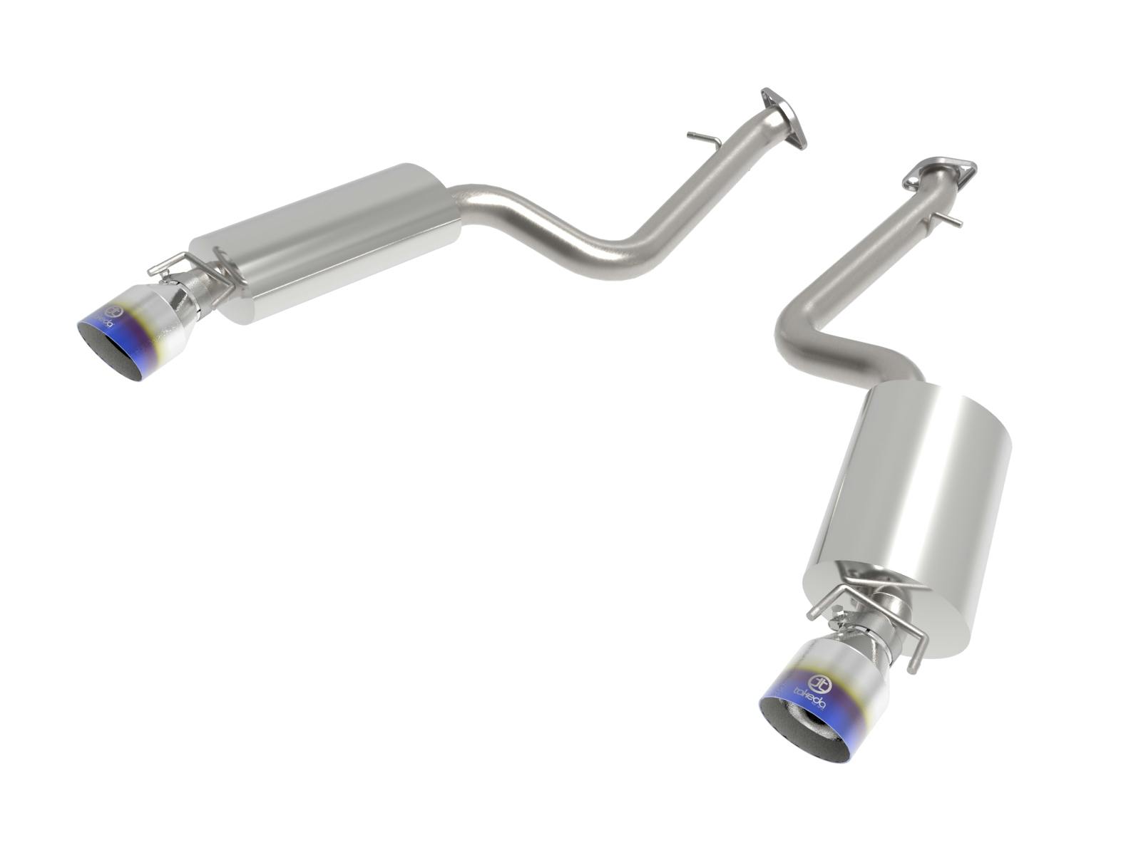 AFE 49-36060-L Takeda 2-1/2 IN 304 Stainless Steel Axle-Back Exhaust System w/ Blue Tip
