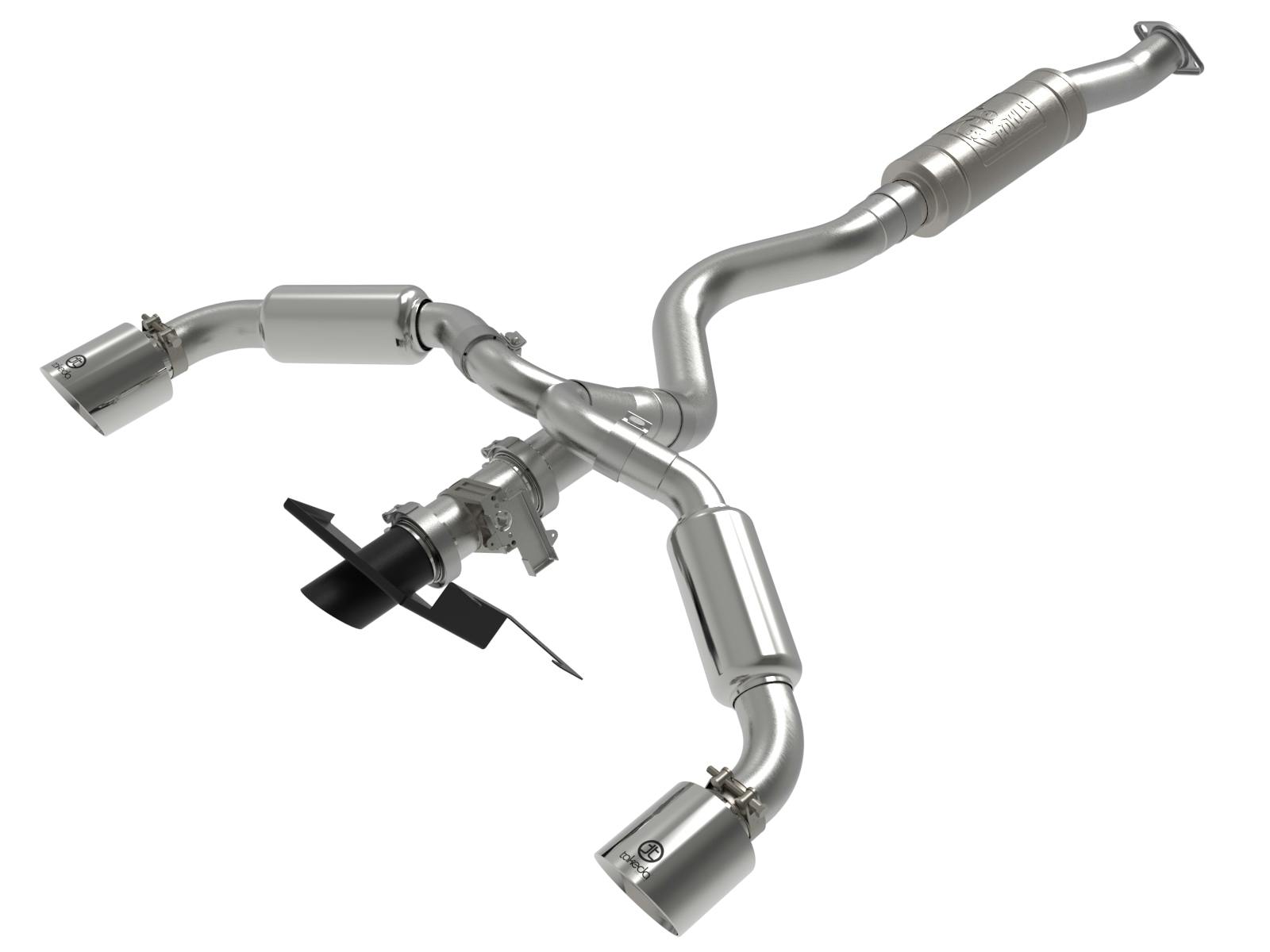 AFE 49-36067-P Gemini XV 3 to 2-1/2 IN 304 Stainless Steel Cat-Back Exhaust w/ Cut-Out Polish