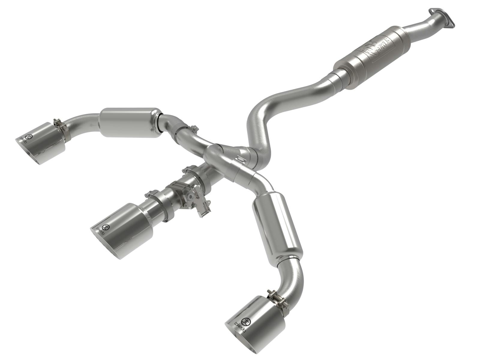 AFE 49-36070-P Gemini XV 3 to 2-1/2 IN 304 Stainless Steel Cat-Back Exhaust w/ Cut-Out Polish