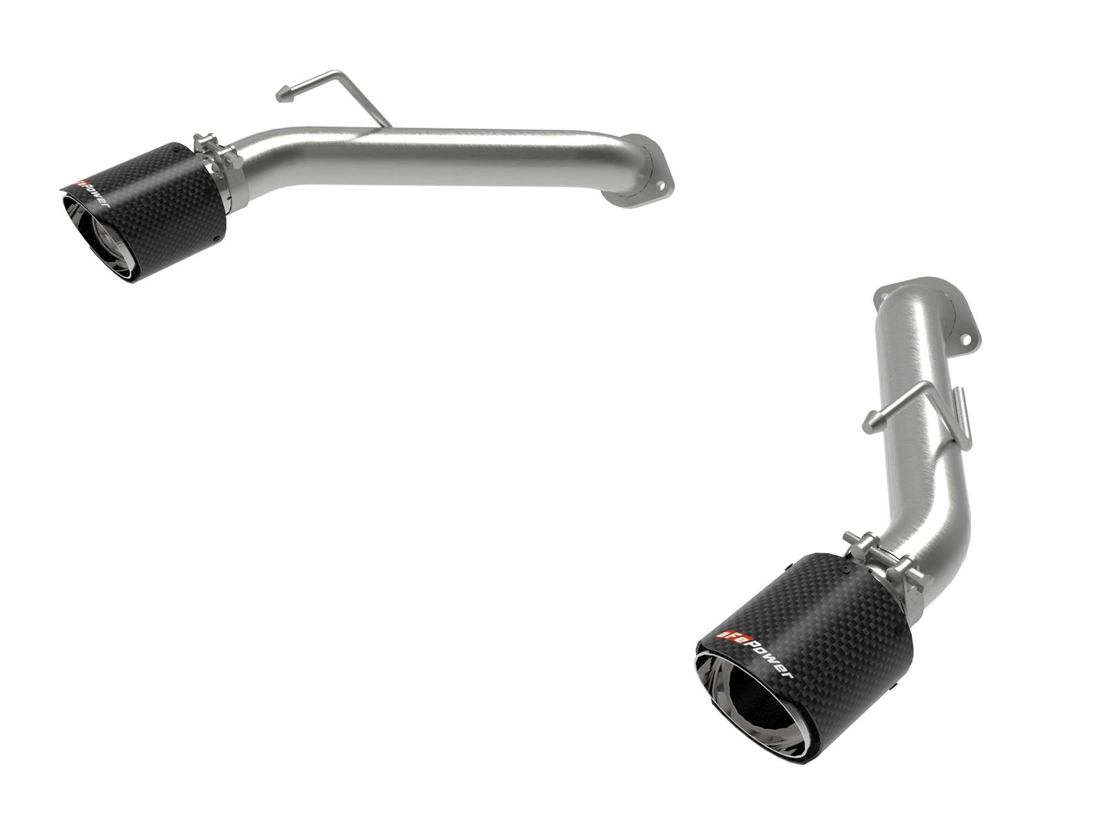 AFE 49-36137-C Takeda 2-1/2 IN 304 Stainless Steel Axle-Back Exhaust System w/ Carbon Fiber T