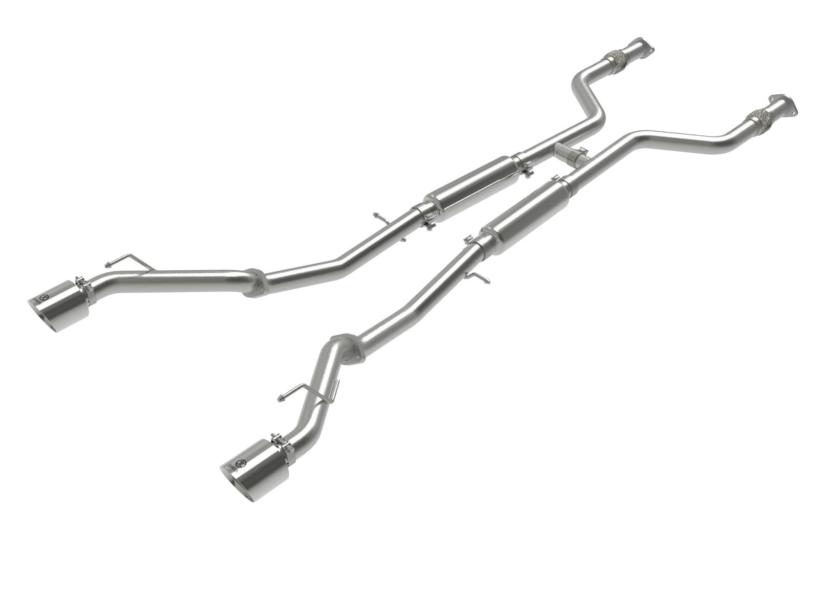 AFE 49-36138-P Takeda 2-1/2 IN 304 Stainless Steel Cat-Back Exhaust System w/ Polished Tips