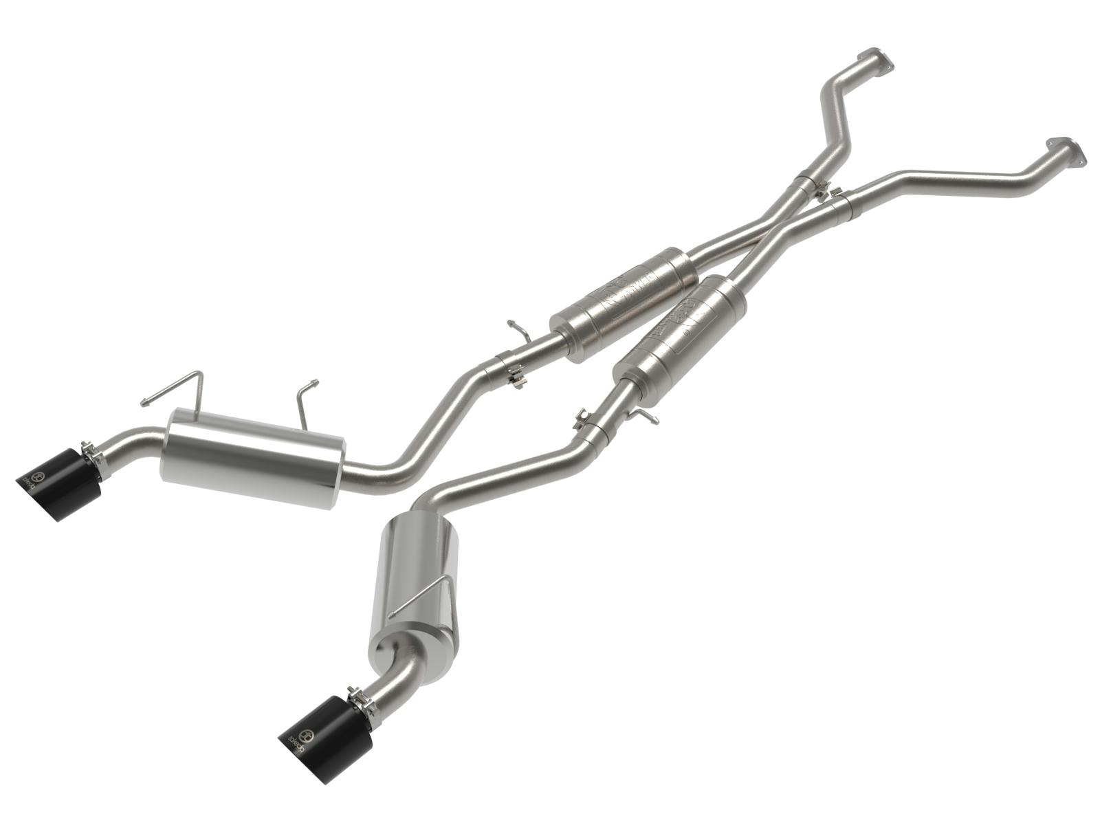 AFE 49-36139-B Takeda 2-1/2 IN 304 Stainless Steel Cat-Back Exhaust w/ Resonator and Black Ti