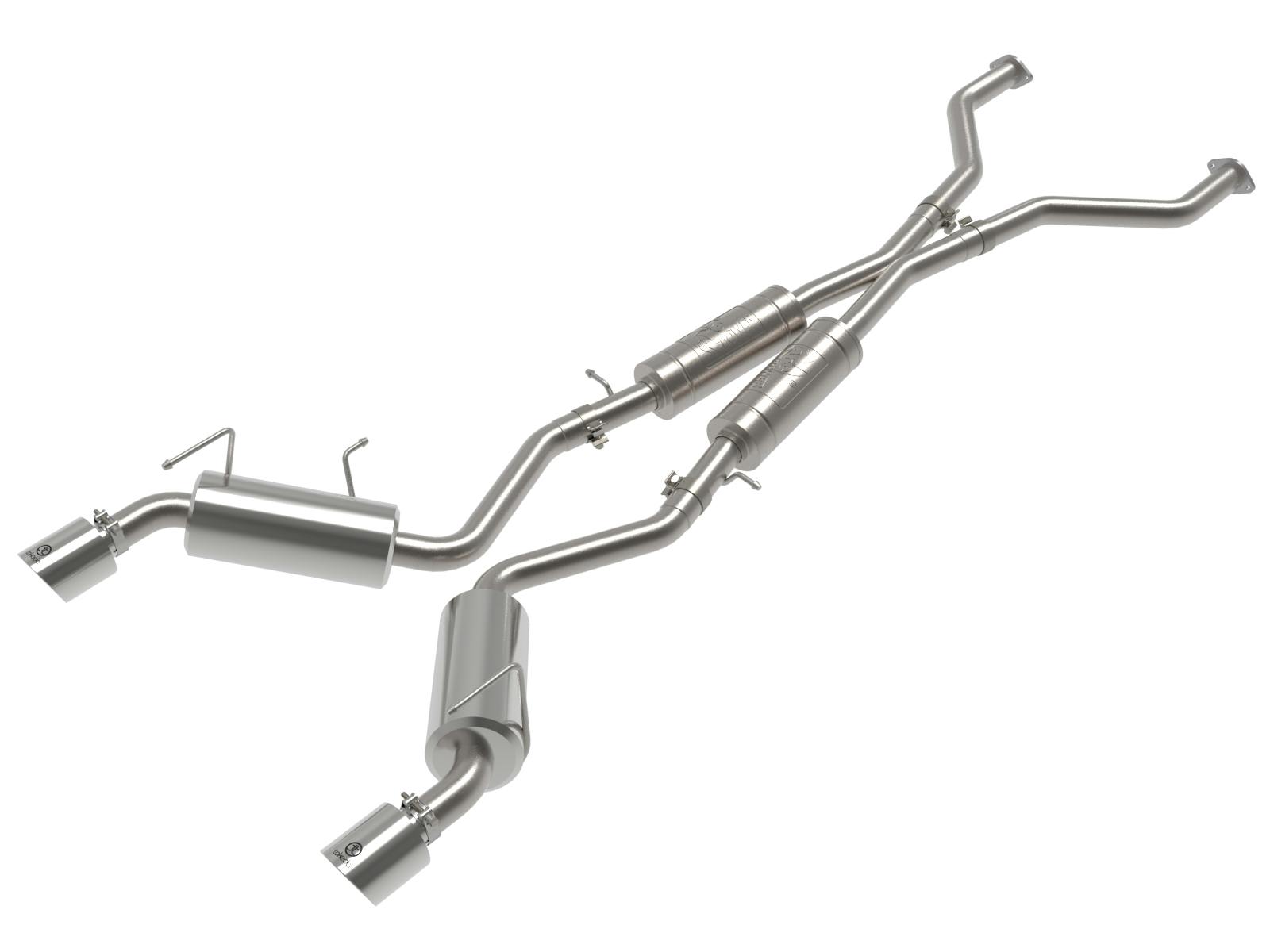 AFE 49-36139-P Takeda 2-1/2 IN 304 Stainless Cat-Back Exhaust w/ Resonator and Polished Tip