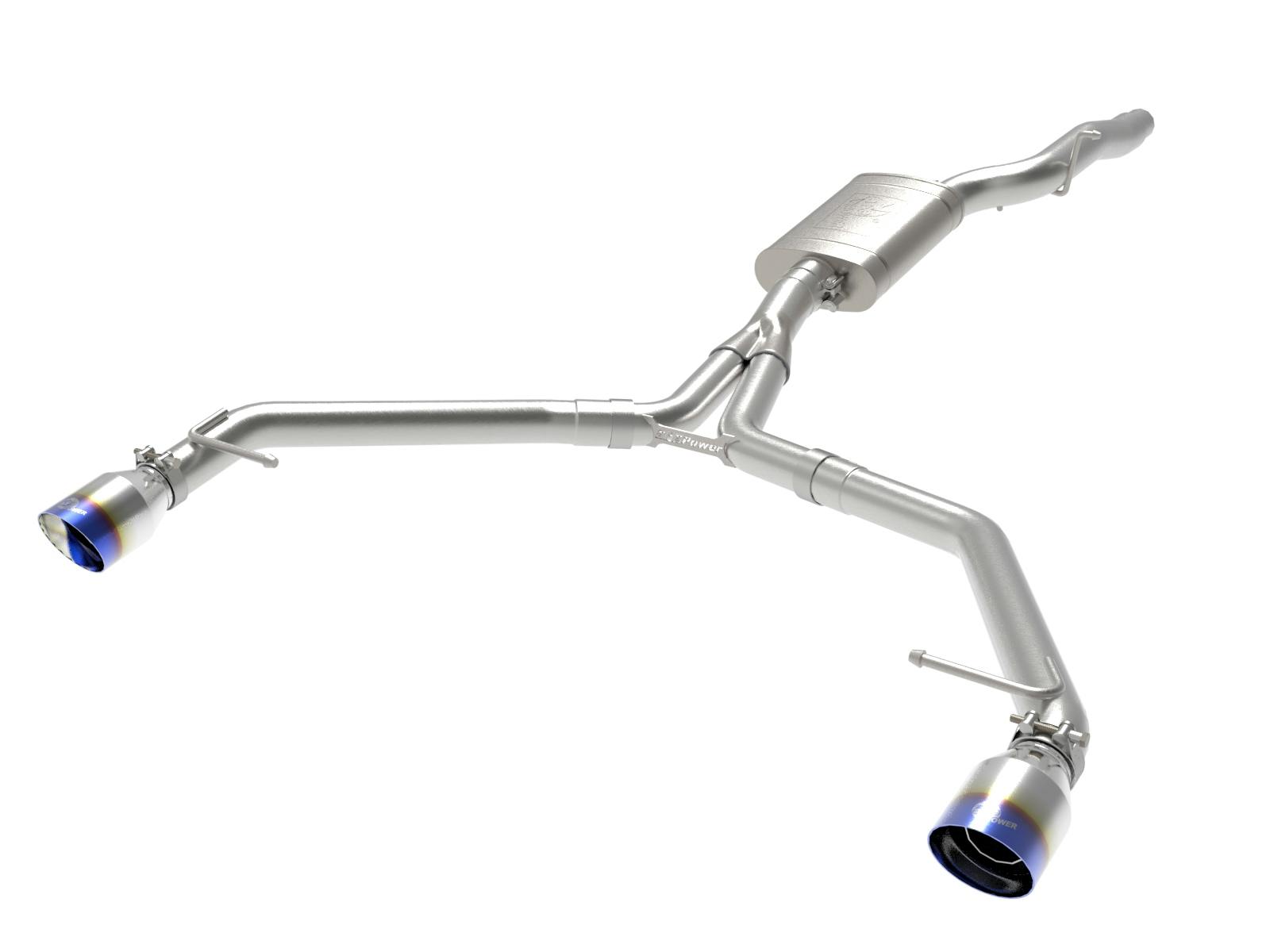 AFE 49-36437-L MACH Force-Xp 3 to 2-1/2 IN Stainless Steel Axle-Back Exhaust w/ Blue Flame Ti