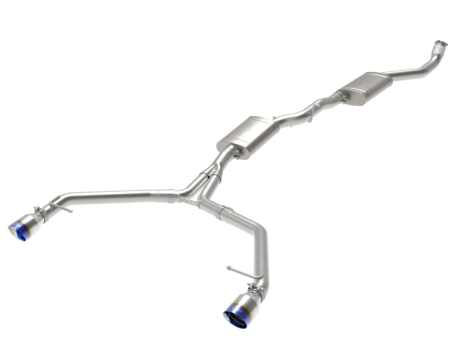 AFE 49-36438-L MACH Force-Xp 3 to 2-1/2 IN Stainless Steel Cat-Back Exhaust w/ Blue Flame Tip