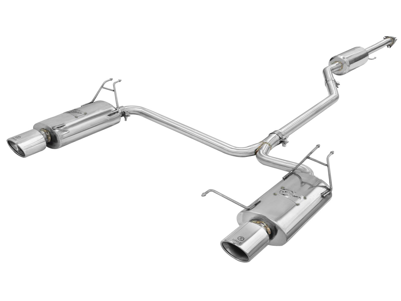 AFE 49-36612 Takeda 2-1/4 IN to 2 IN 304 Stainless Steel Cat-Back Exhaust w/Polished Tips