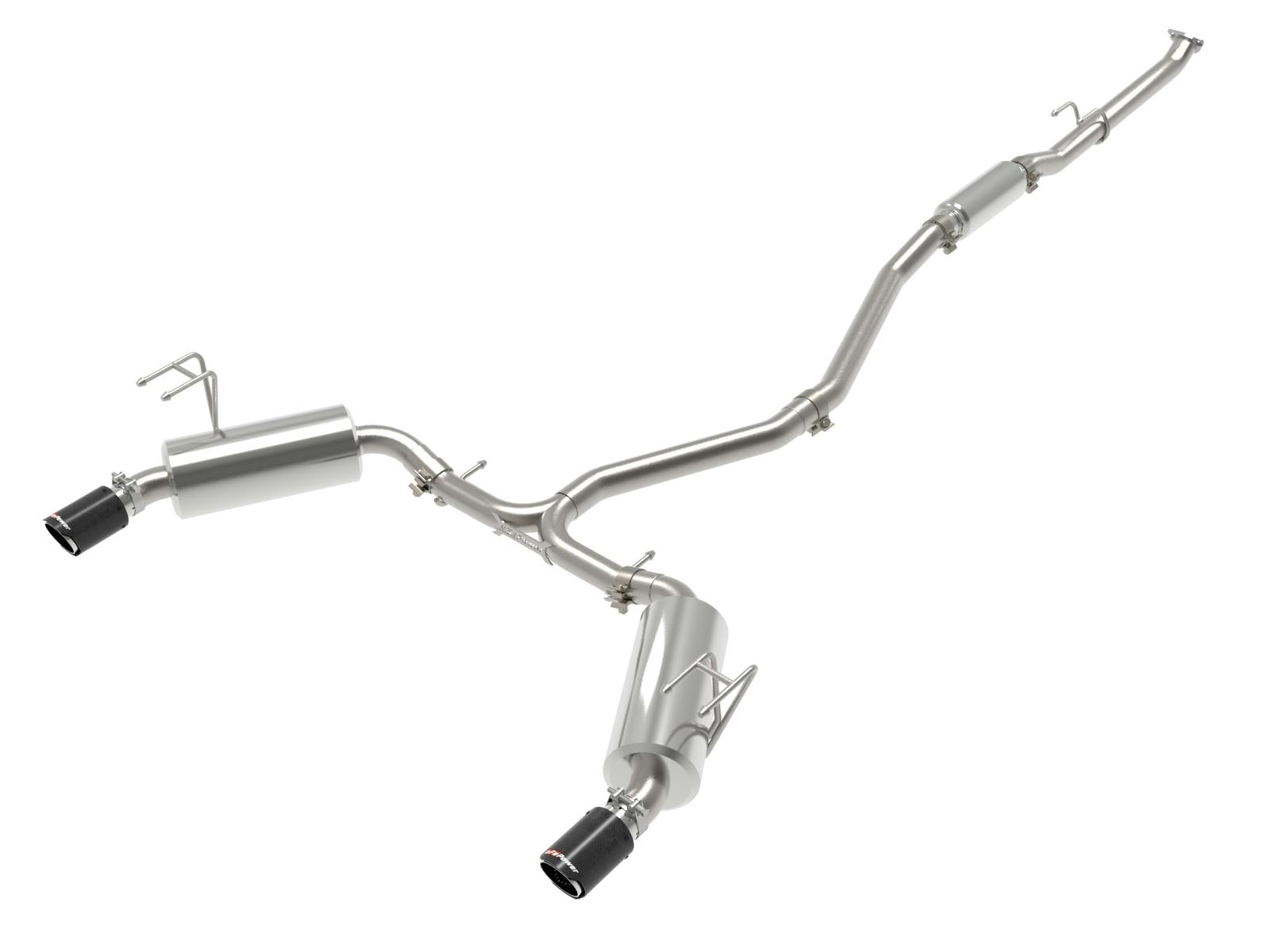AFE 49-36628-C Takeda 2-1/2 IN to 2-1/4 IN 304 Stainless Steel Cat-Back Exhaust System Carbon