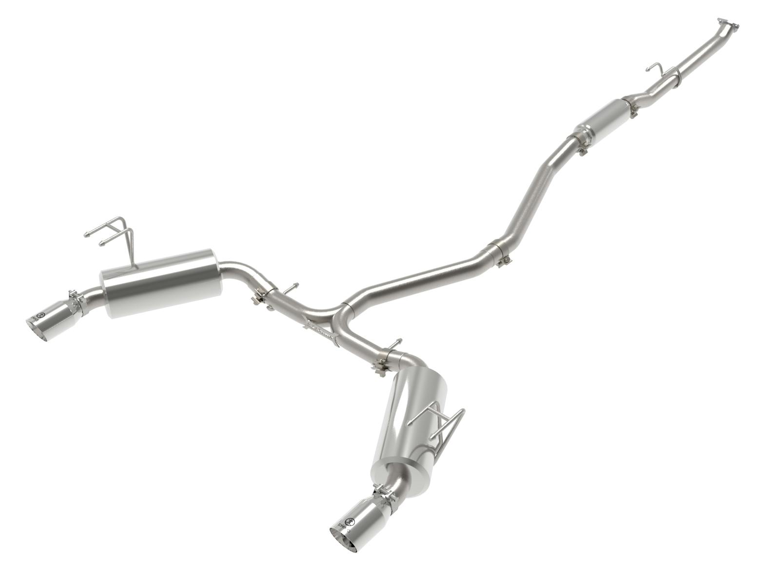 AFE 49-36628-P Takeda 2-1/2 IN to 2-1/4 IN 304 Stainless Steel Cat-Back Exhaust System Polish