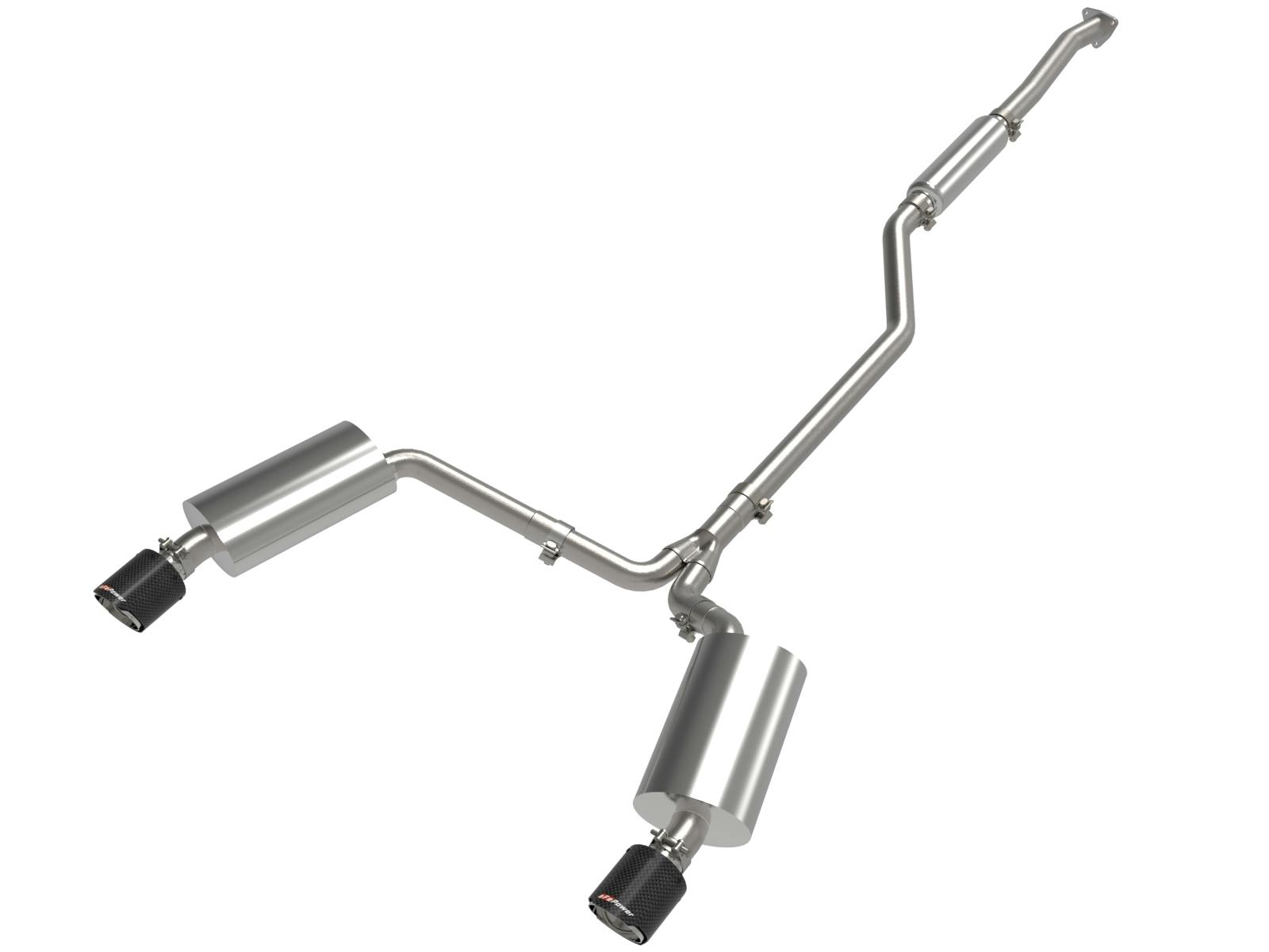 AFE 49-36629-C Takeda 2-1/2 IN to 2-1/4 IN 304 Stainless Steel Cat-Back Exhaust System Carbon