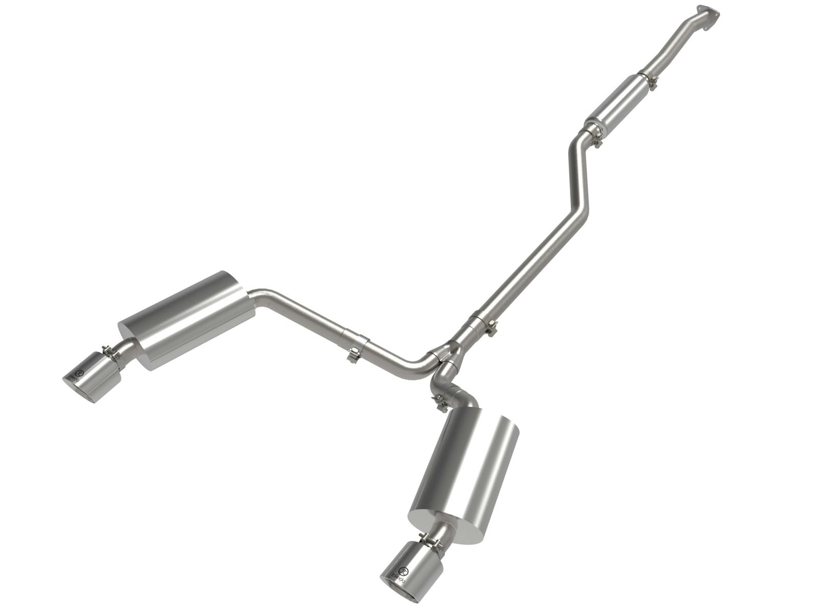 AFE 49-36629-P Takeda 2-1/2 IN to 2-1/4 IN 304 Stainless Steel Cat-Back Exhaust System Polish