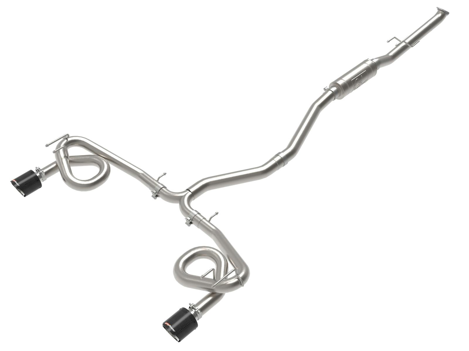 AFE 49-36630-C Takeda 2-1/2 IN to 3 IN 304 Stainless Steel Cat-Back Exhaust w/ Carbon Fiber T