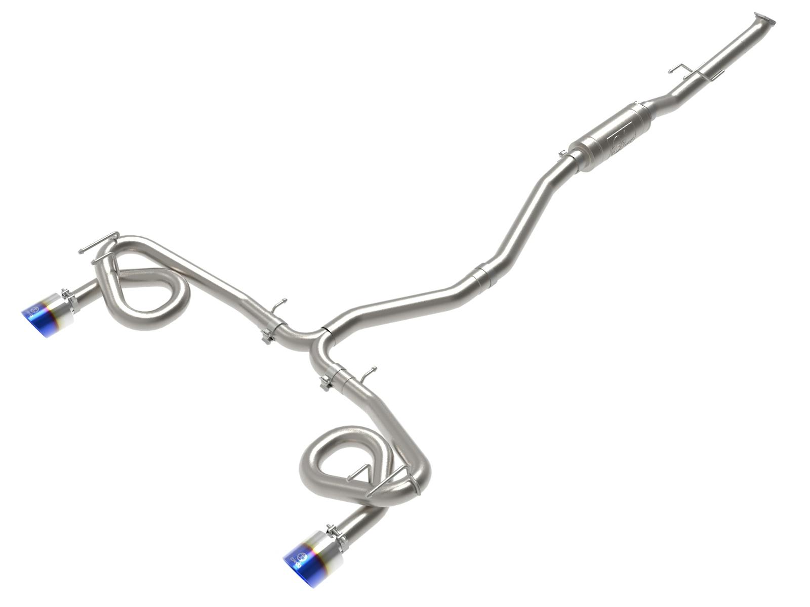 AFE 49-36630-L Takeda 2-1/2 IN to 3 IN 304 Stainless Steel Cat-Back Exhaust w/ Blue Flame Tip