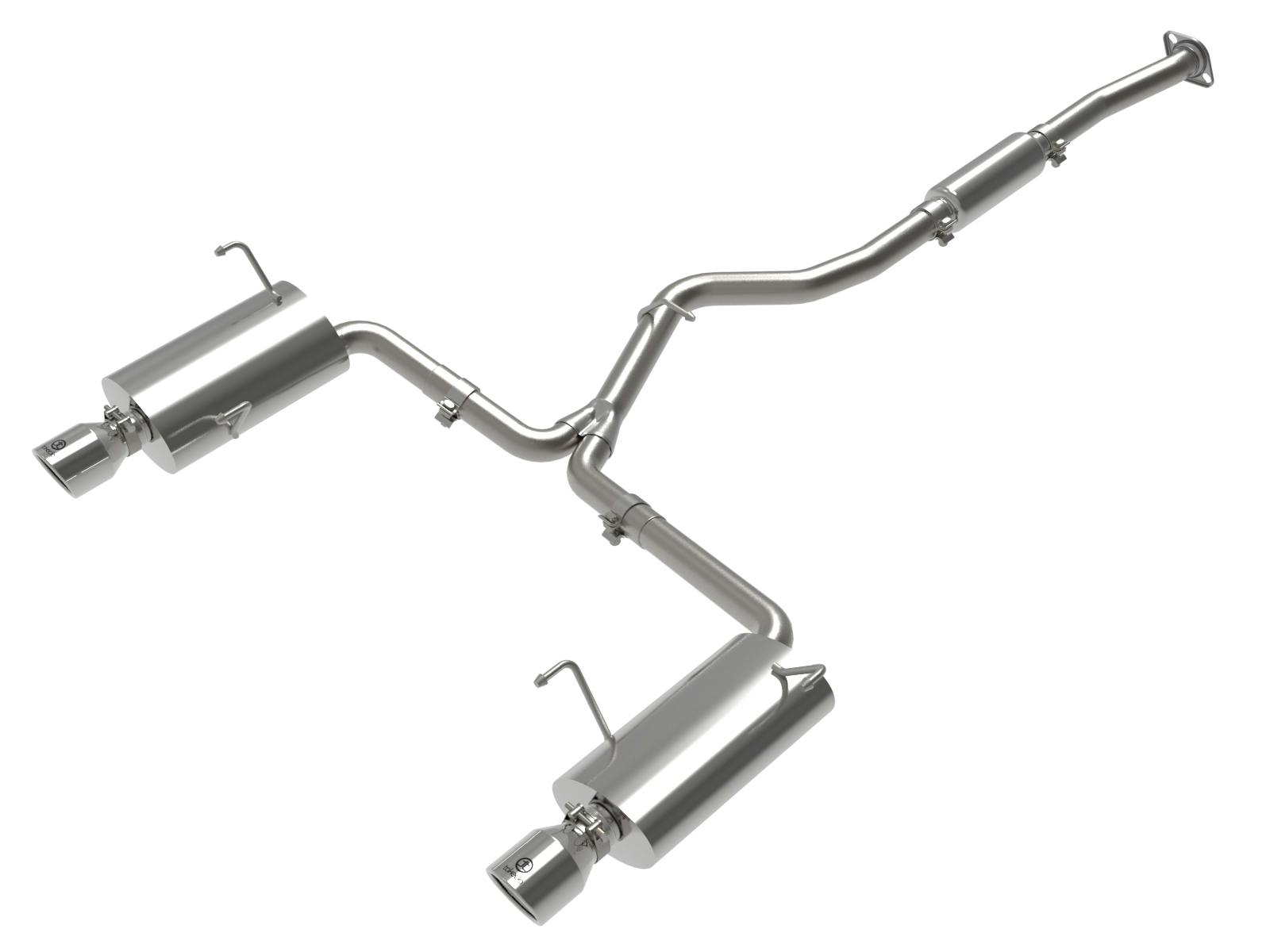 AFE 49-36804-P Takeda 2-1/2 IN to 2-1/4 IN 304 Stainless Steel Cat-Back Exhaust w/ Polished T