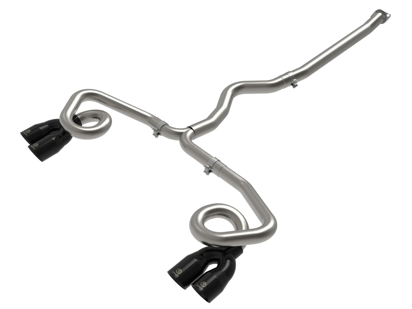 AFE 49-36809-B Takeda 3 IN to 2-1/2 IN 304 Stainless Steel Cat-Back Exhaust System w/ Black T