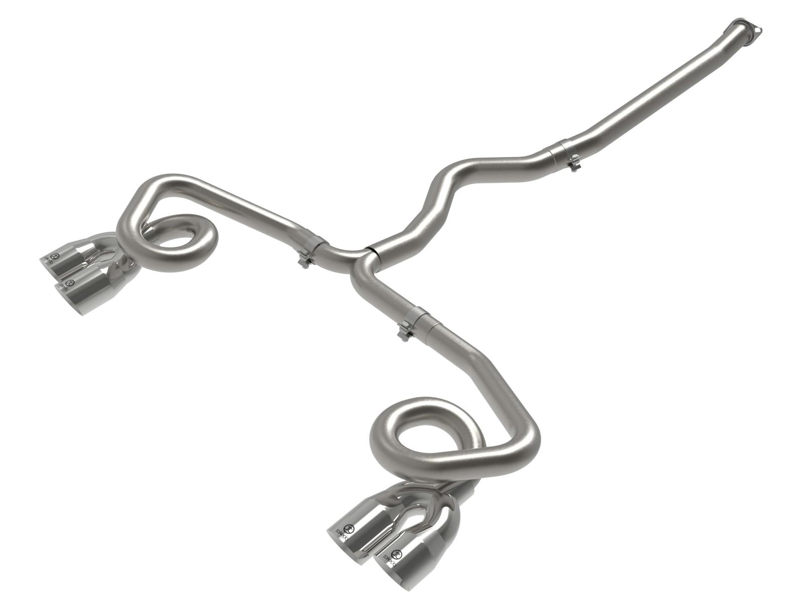 AFE 49-36809-P Takeda 3 IN to 2-1/2 IN 304 Stainless Steel Cat-Back Exhaust System w/Polish T