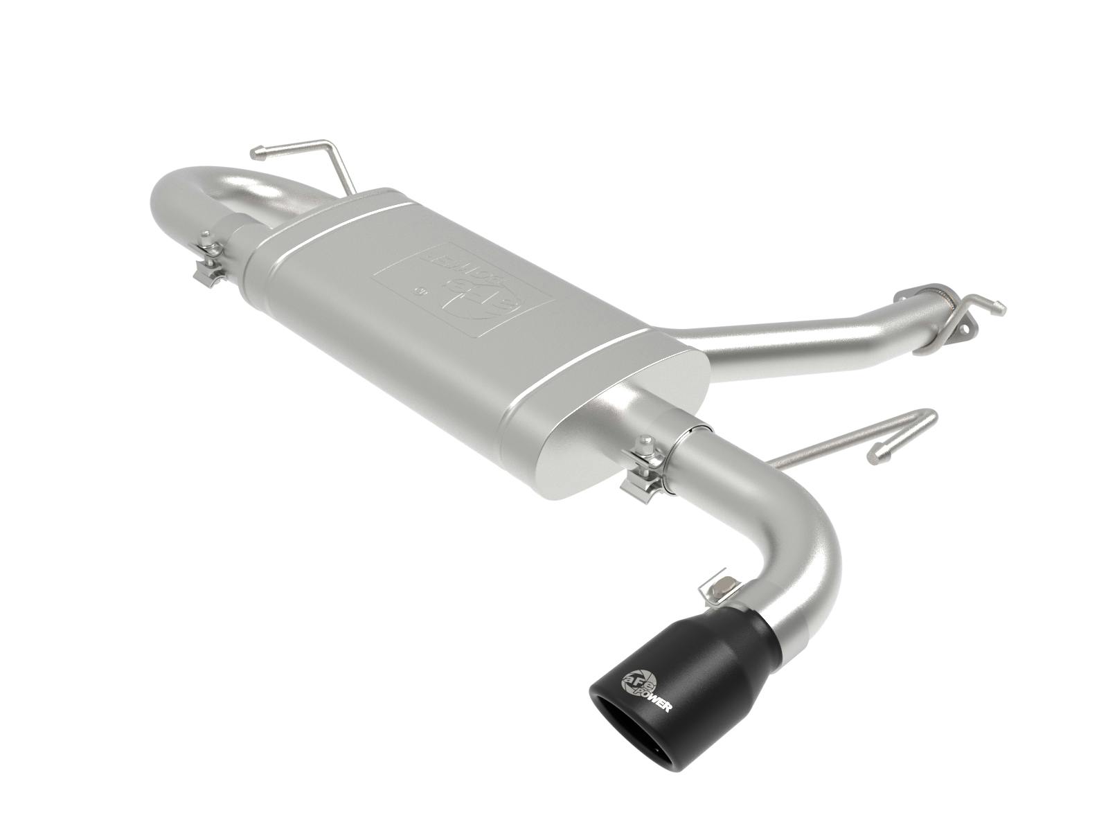 AFE 49-37017-B Takeda 2-1/2 IN 304 Stainless Steel Axle-Back Exhaust System w/ Black Tips
