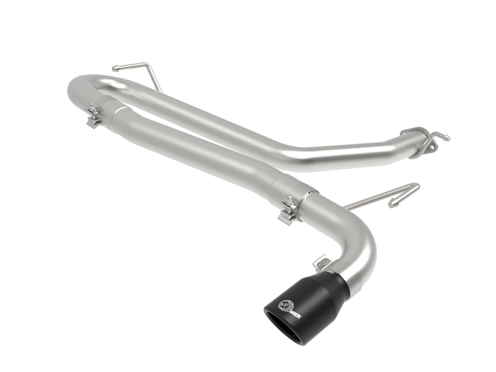 AFE 49-37017NM-B Takeda 2-1/2 IN 304 Stainless Steel Axle-Back Exhaust w/o Muffler Black Tips