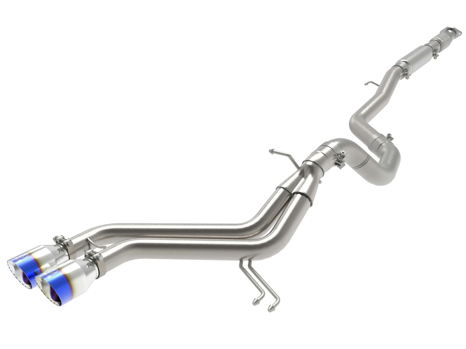 AFE 49-37018-L Takeda 2-1/2 IN to 3 IN 304 Stainless Steel Cat-Back Exhaust w/ Blue Flame Tip