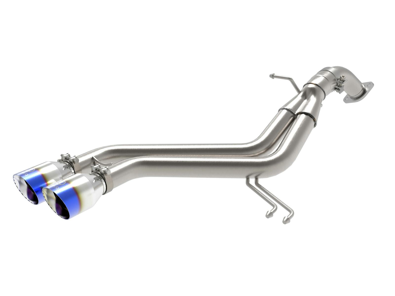 AFE 49-37019-L Takeda 3 IN to 2-1/2 IN 304 Stainless Steel Axle-Back Exhaust w/ Blue Flame Ti