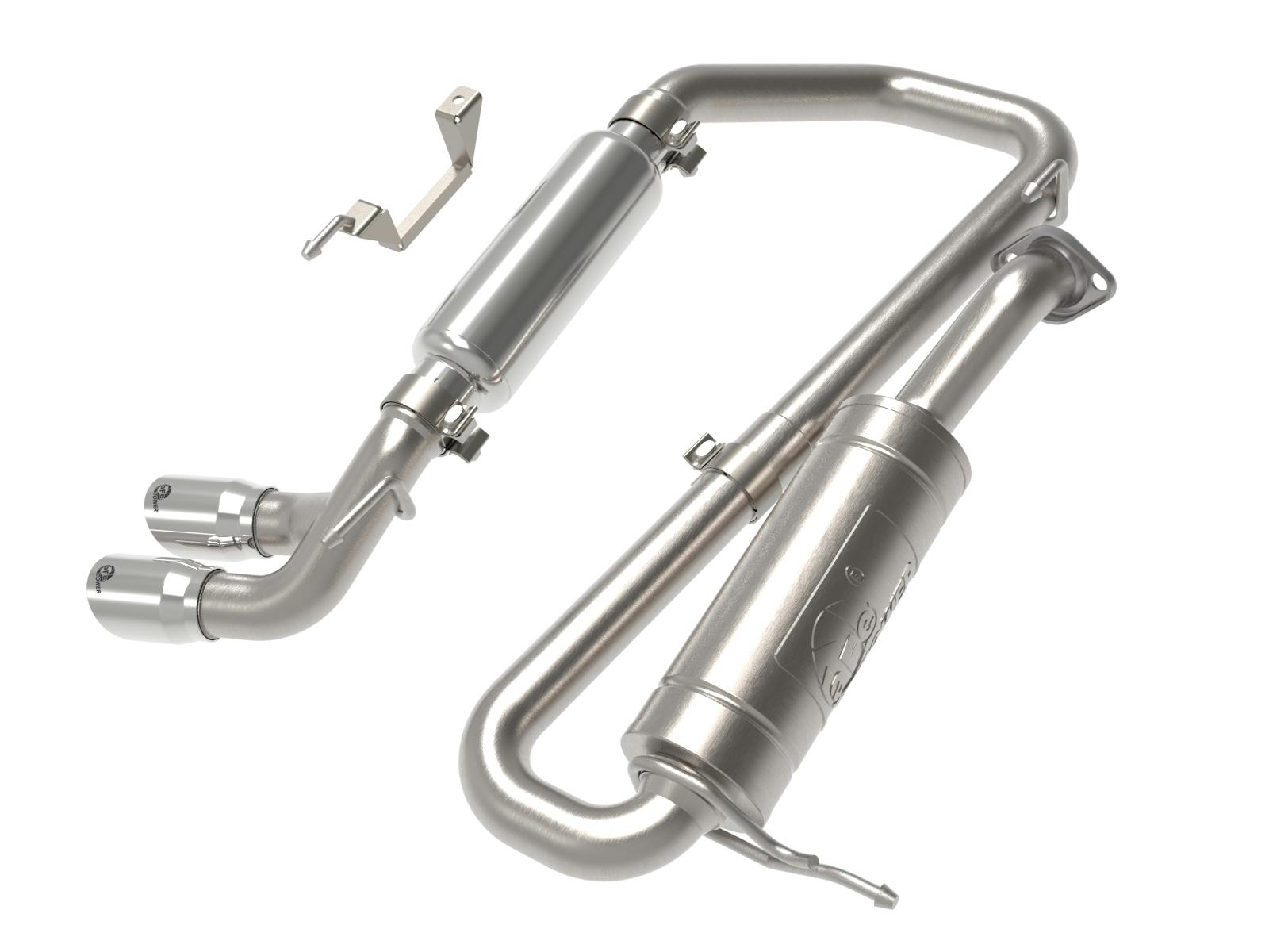 AFE 49-37020-P Takeda 2-1/4 IN 304 Stainless Steel Cat-Back Exhaust w/ Polished Tip