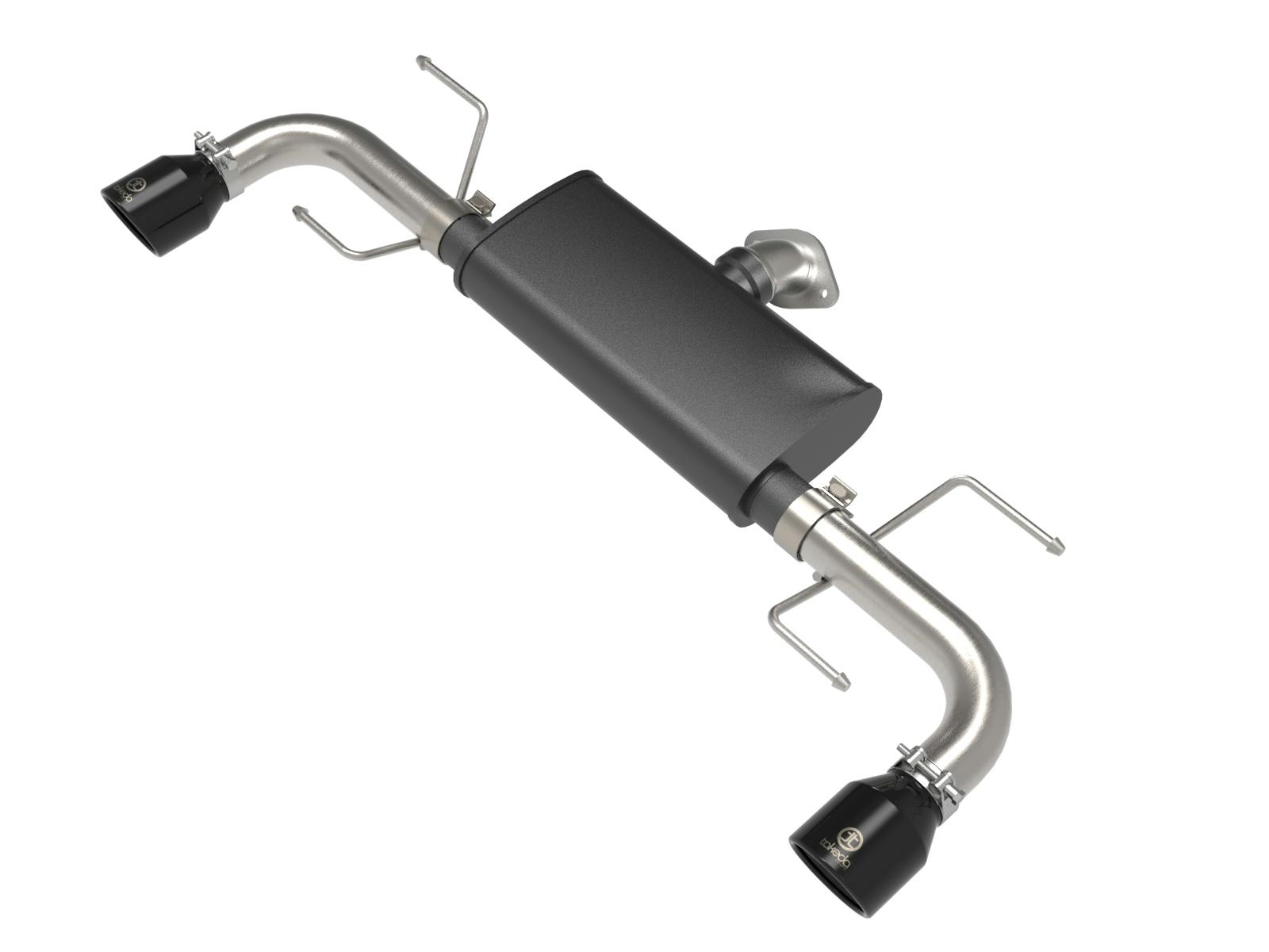 AFE 49-37021-B Takeda 2-1/2 IN 304 Stainless Steel Axle-Back Exhaust System w/ Black Tip