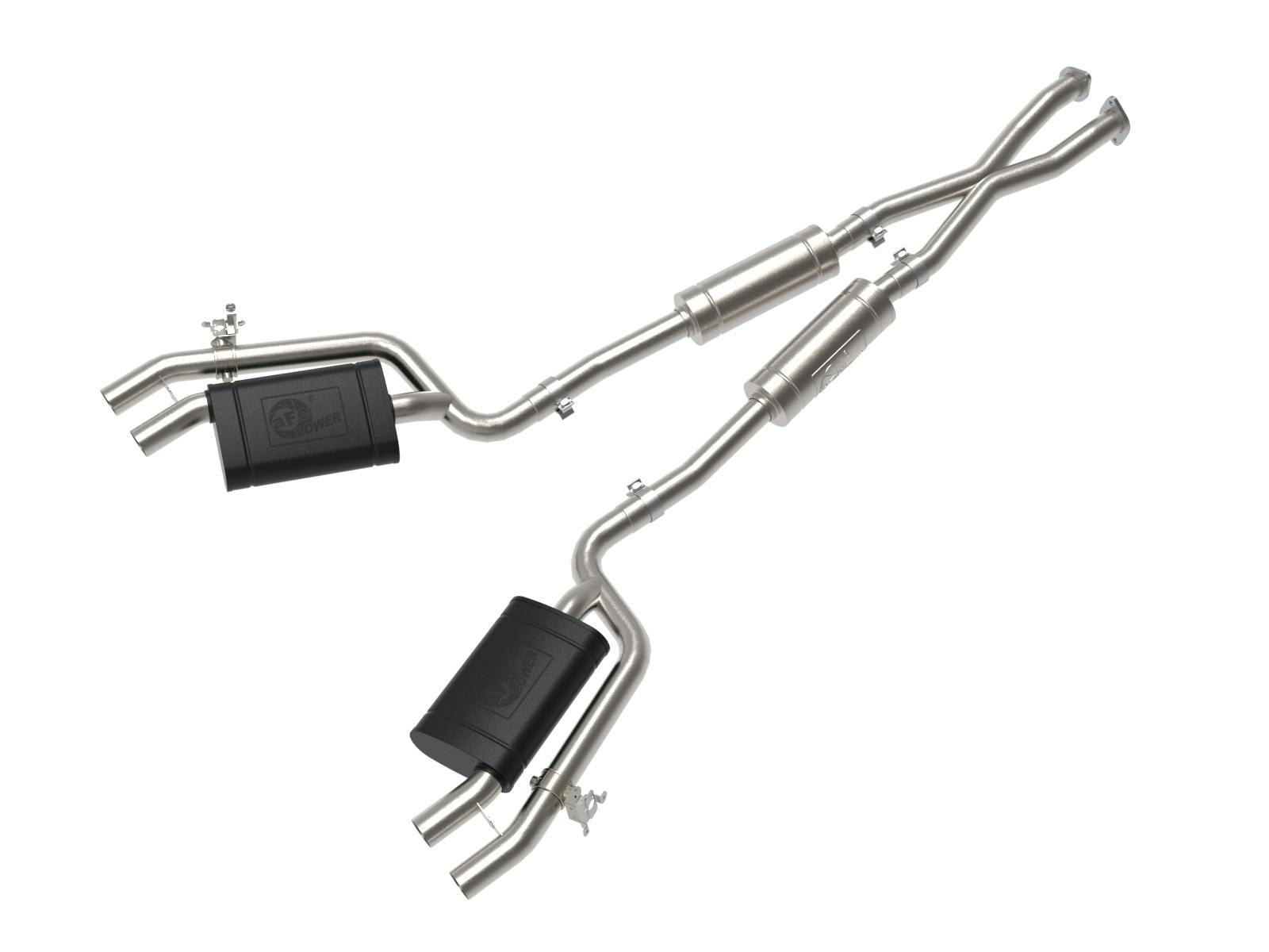 AFE 49-37025 Gemini XV 2-1/2 IN 304 Stainless Steel Cat-Back Exhaust System w/ Cut-Out