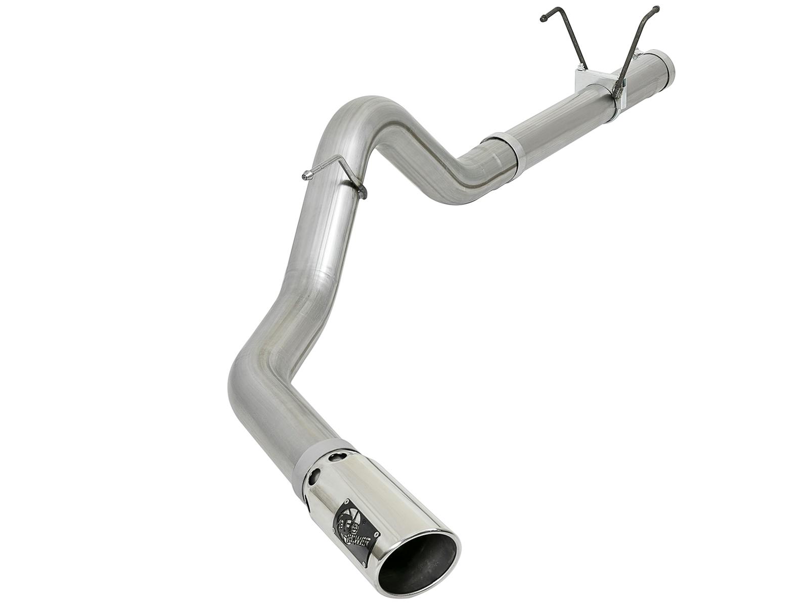 AFE 49-42006-P Large Bore-HD 4 IN 409 Stainless Steel DPF-Back Exhaust System w/ Polished Tip