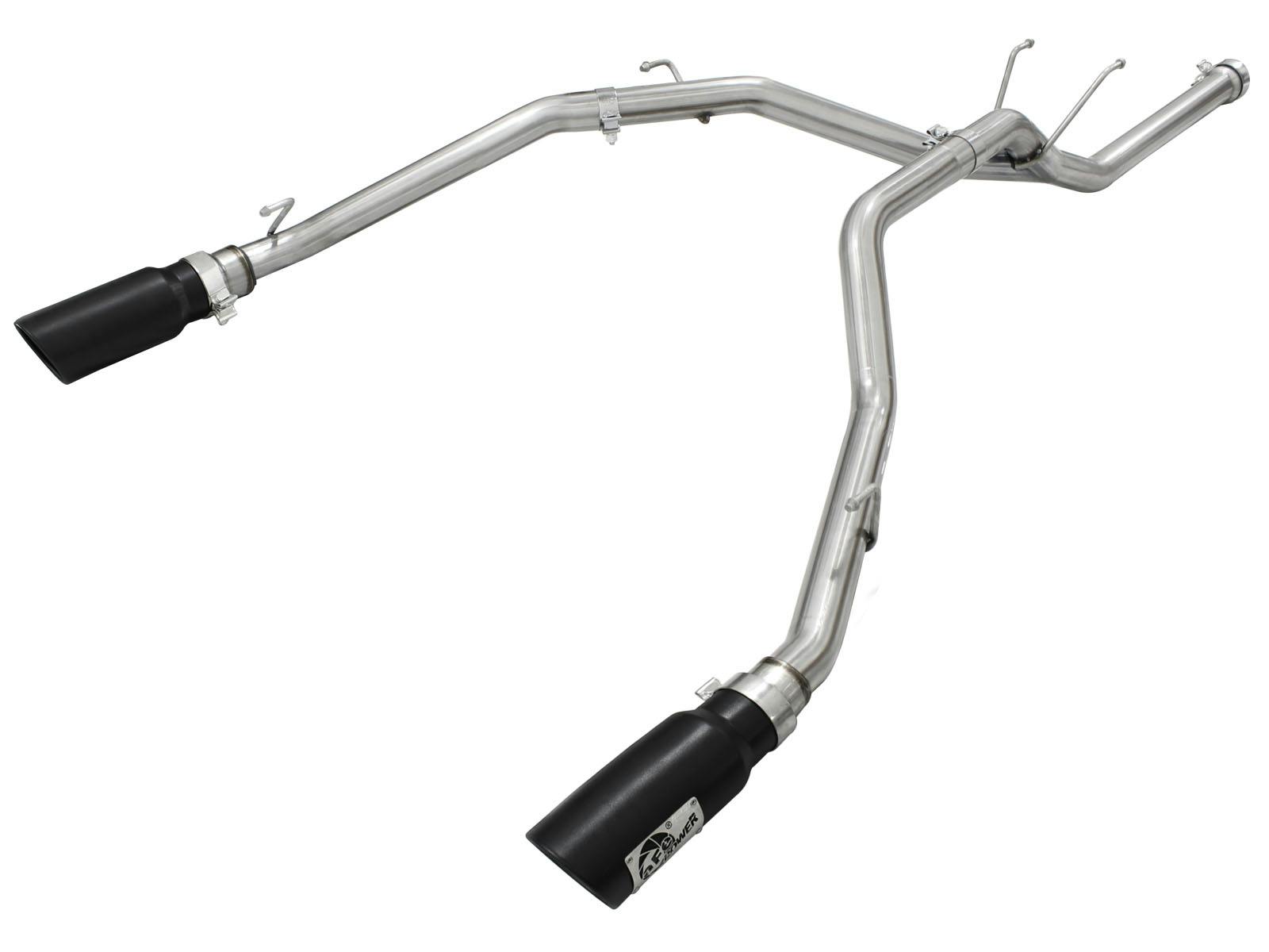 AFE 49-42041-B Large Bore-HD 2-1/2 IN 409 Stainless Steel DPF-Back Exhaust System w/Black Tip