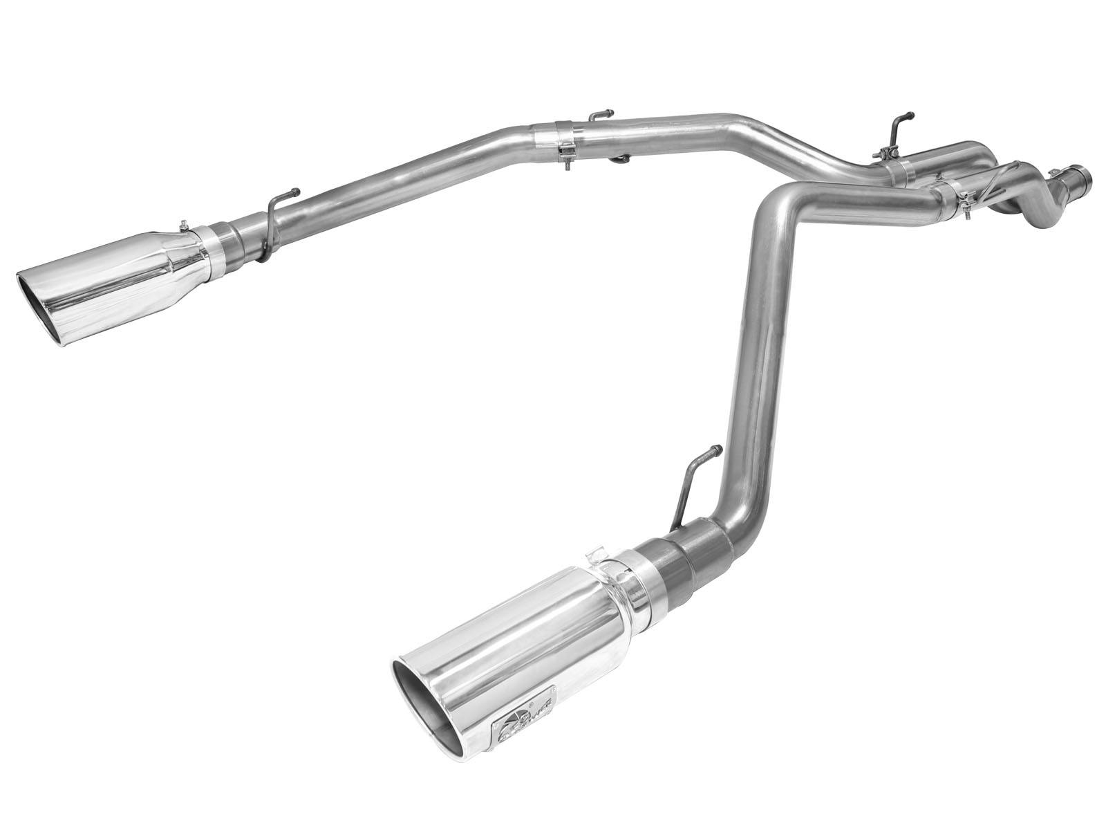 AFE 49-42044-P Large Bore-HD 3 IN 409 Stainless Steel DPF-Back Exhaust System w/Polished Tip