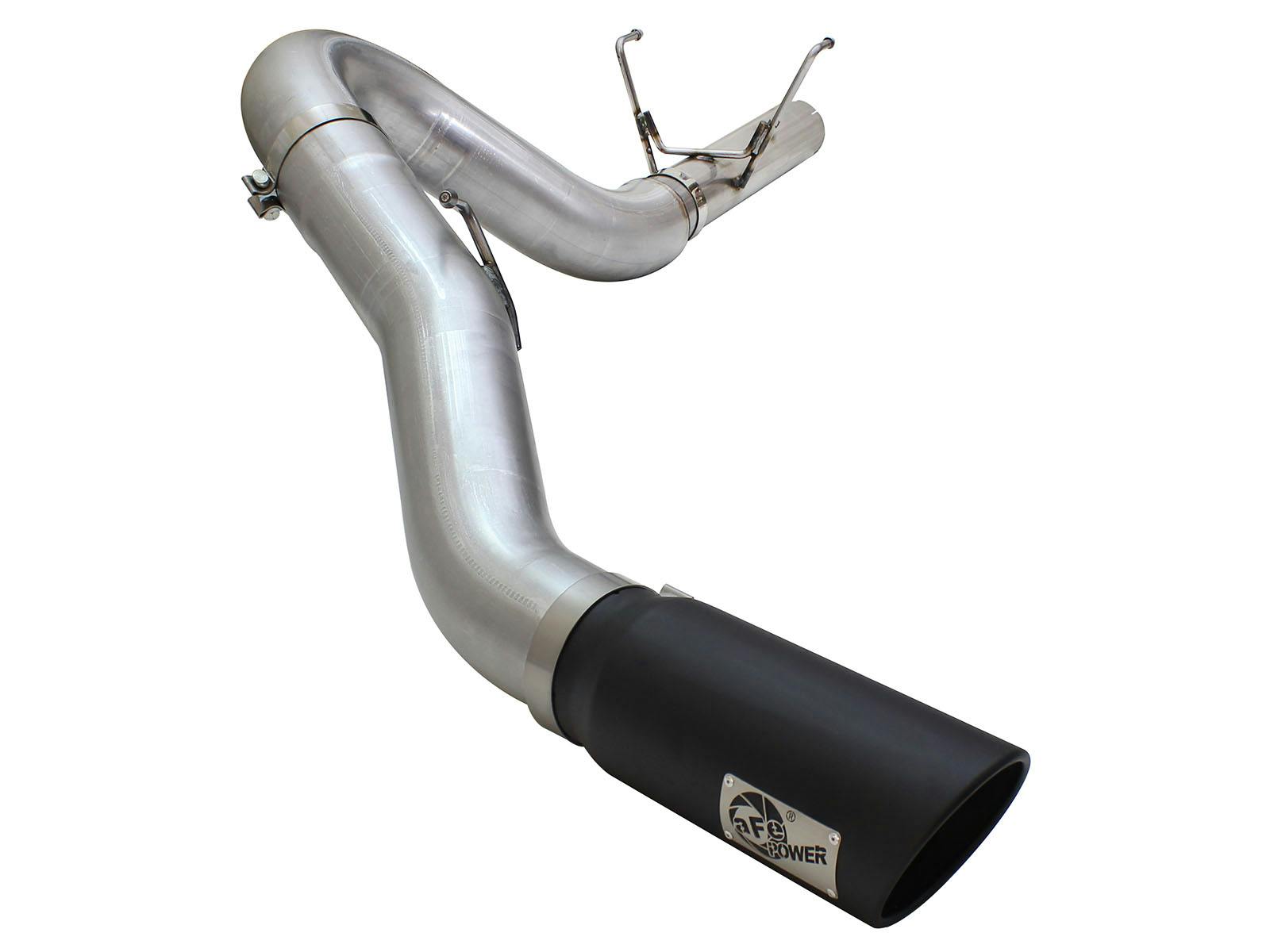 AFE 49-42051-1B Large Bore-HD 5 IN 409 Stainless Steel DPF-Back Exhaust System w/Black Tip
