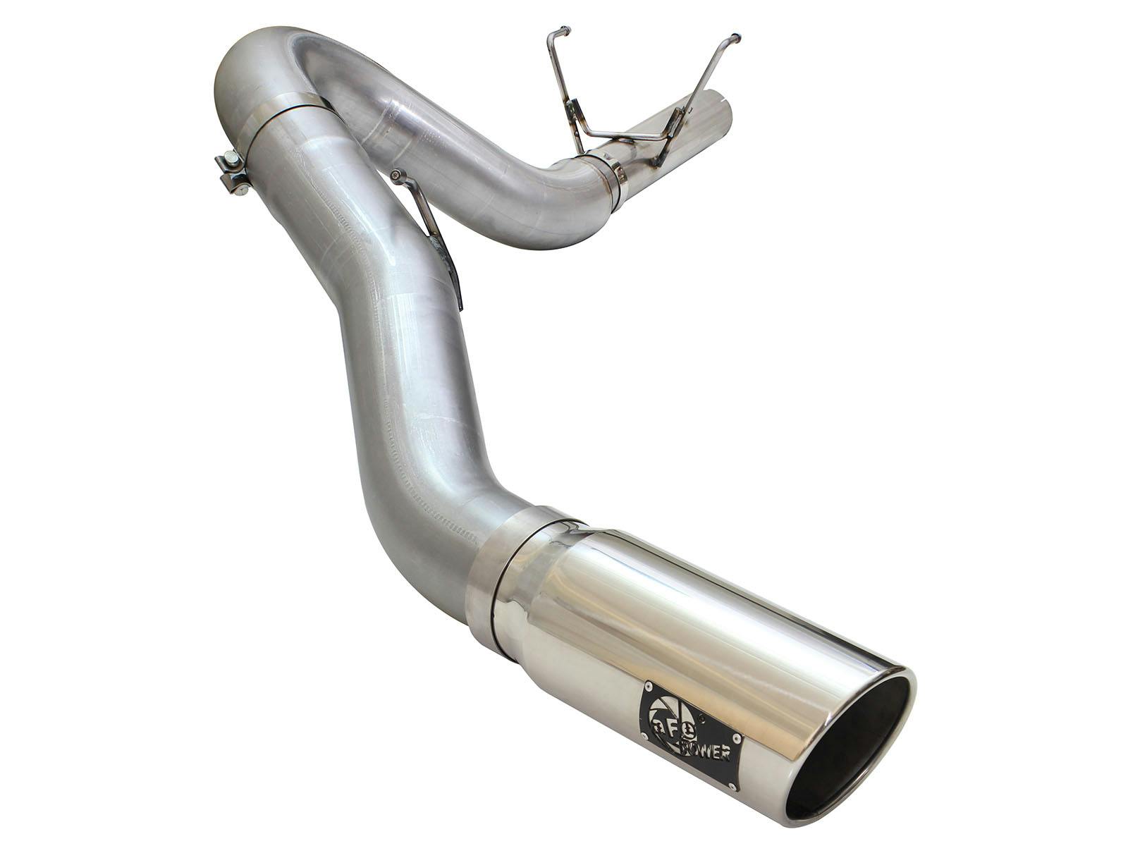 AFE 49-42051-1P Large Bore-HD 5 IN 409 Stainless Steel DPF-Back Exhaust System w/Polished Tip