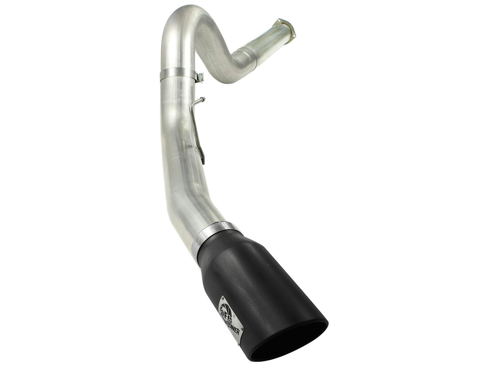 AFE 49-43055-B Large Bore-HD 5 IN 409 Stainless Steel DPF-Back Exhaust System w/Black Tip