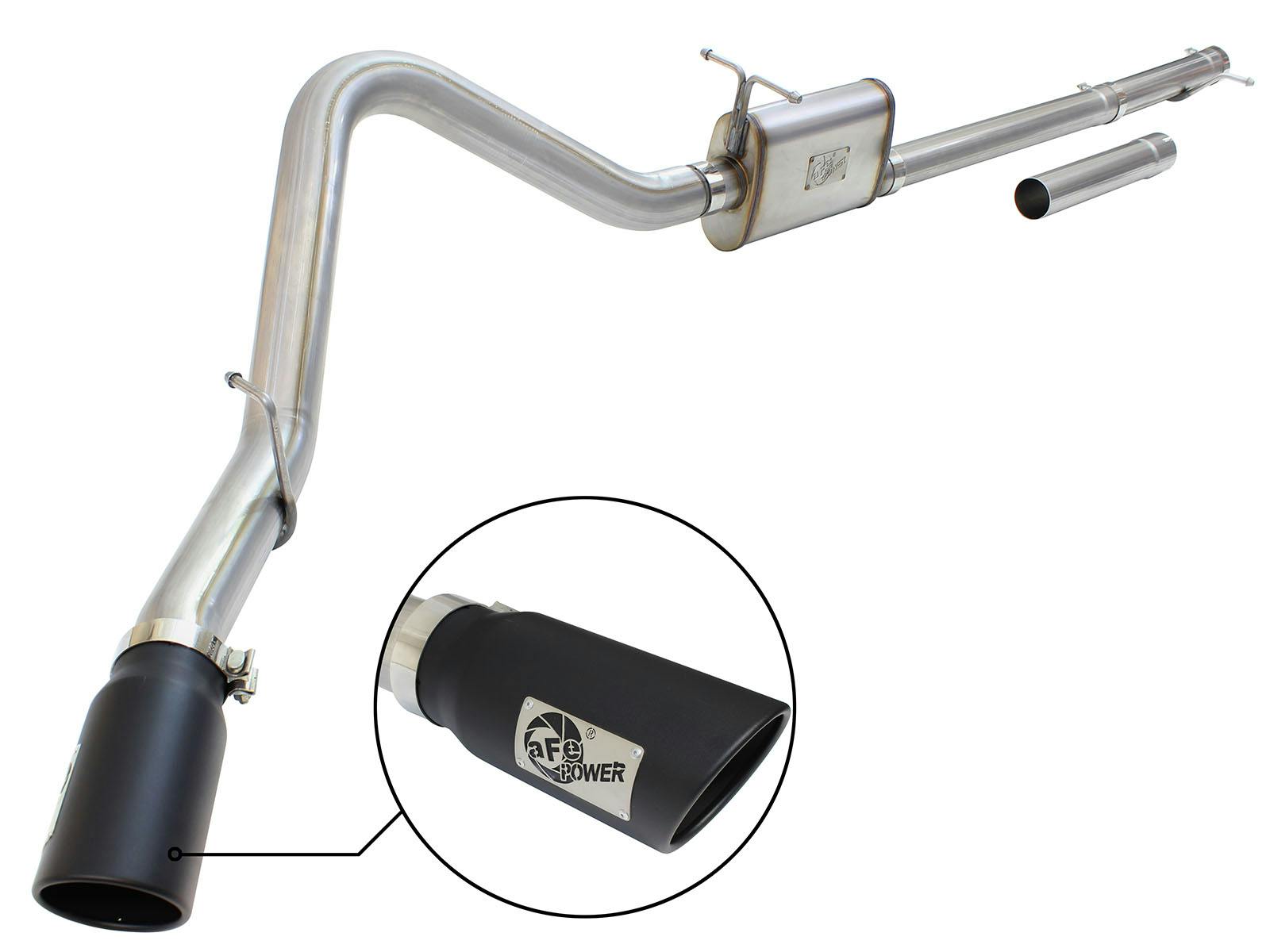 AFE 49-43076-B MACH Force-Xp 3 IN to 3-1/2 IN 409 Stainless Steel Cat-Back Exhaust w/ Black T
