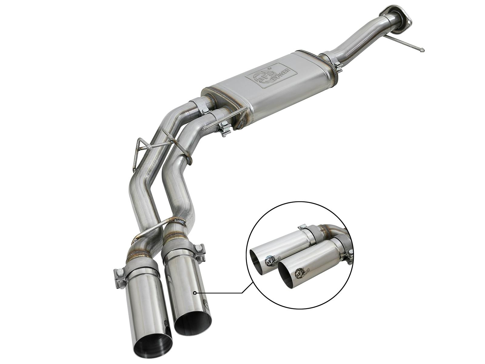 AFE 49-43078-P Rebel Series 3 IN to 2-1/2 IN 409 Stainless Steel Cat-Back Exhaust w/ Polish T