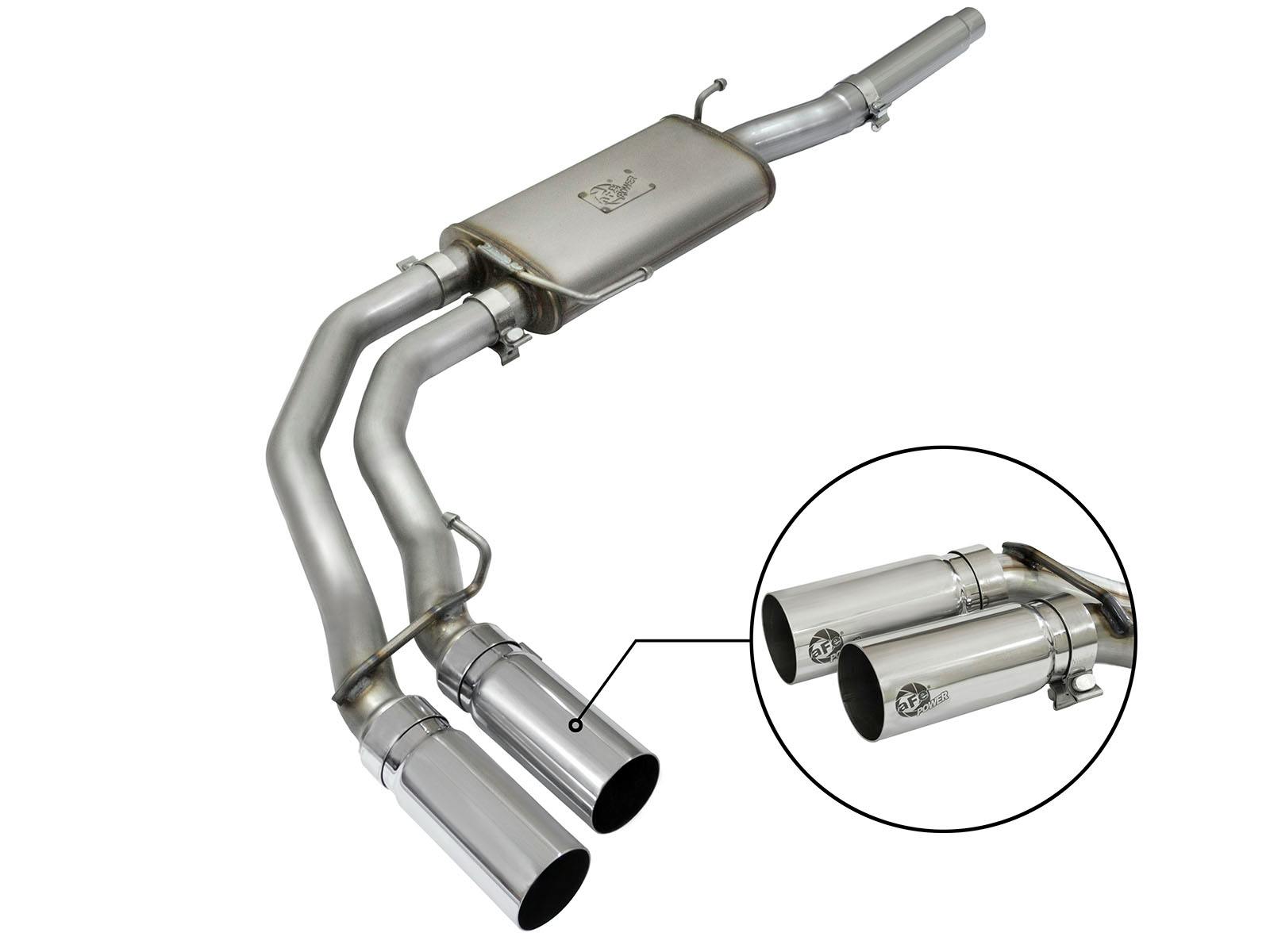 AFE 49-43079-P Rebel Series 3 IN to 2-1/2 IN 409 Stainless Steel Cat-Back Exhaust w/ Polish T